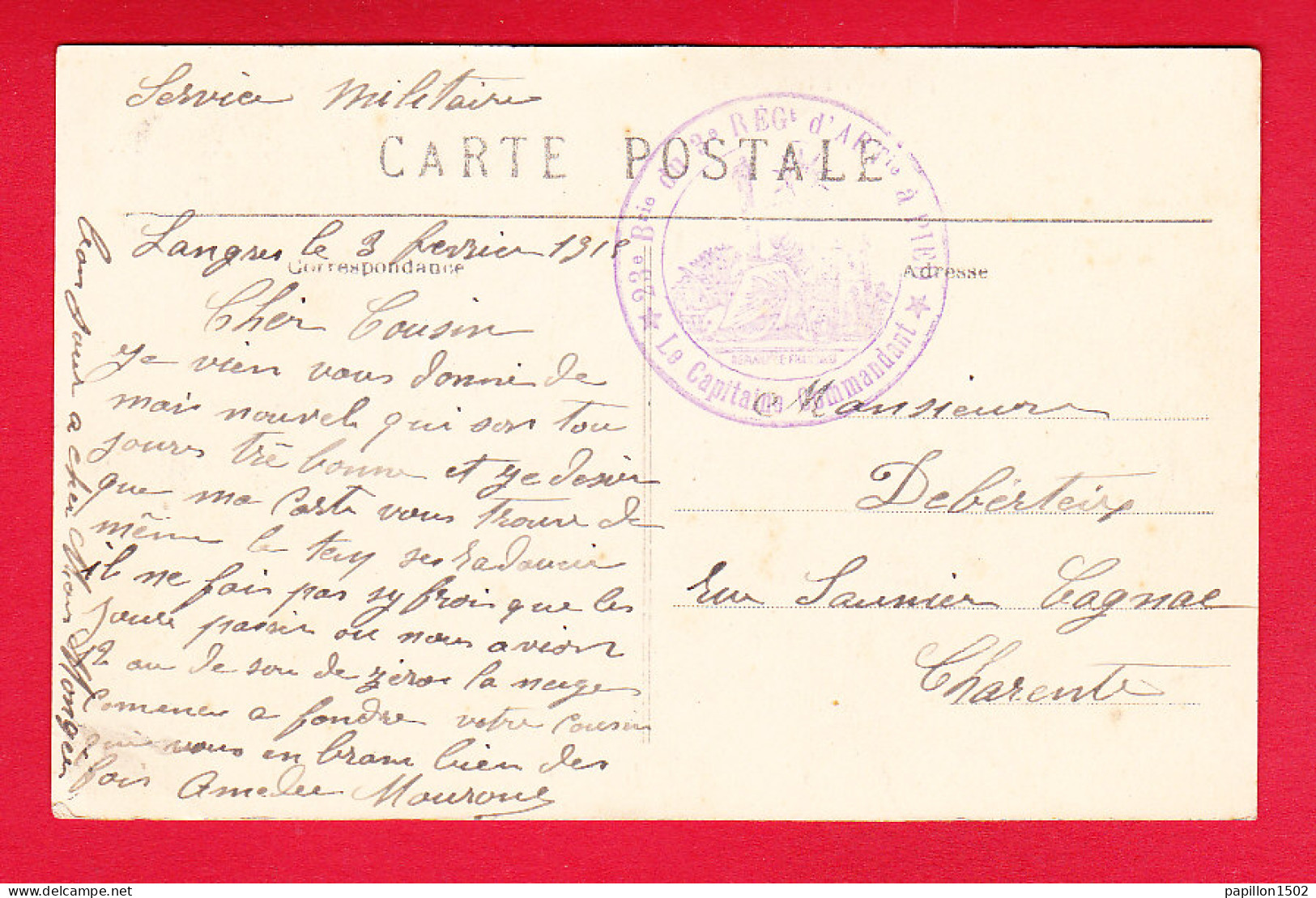 F-52-Langres-18P154  Il Neige à Langres, Coiffeur, La Belle Jardinière, Cachet Militaire, Cpa BE - Langres