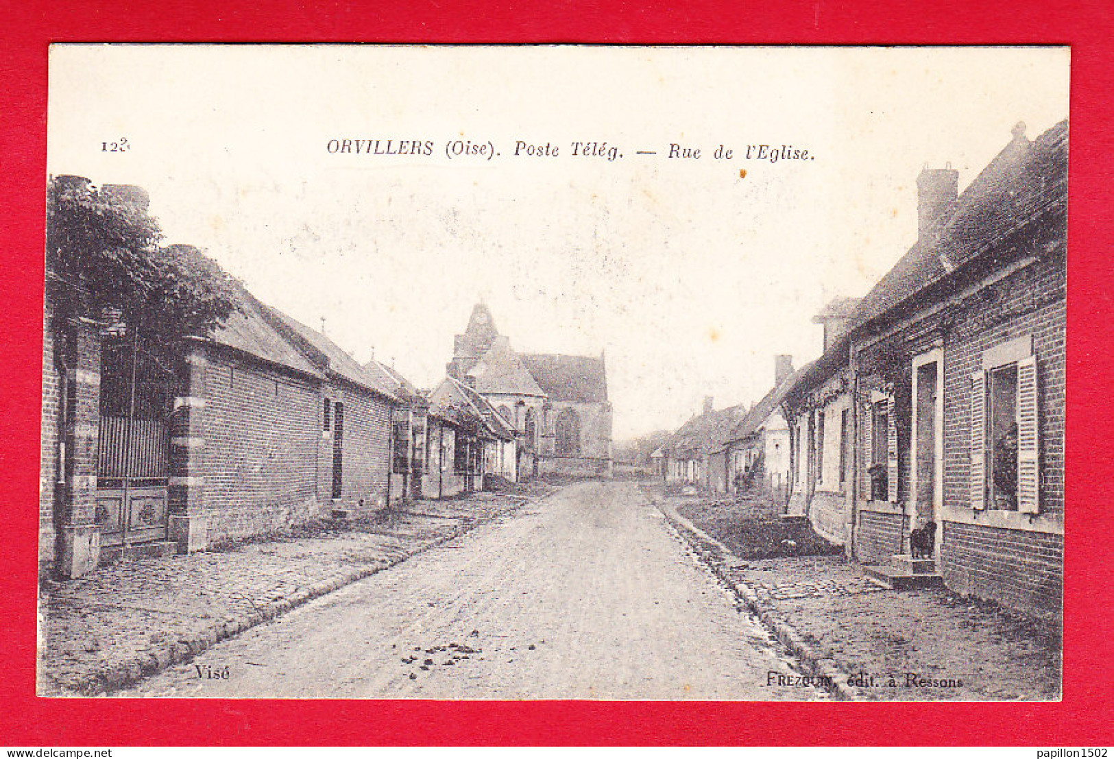 F-60-Orvillers-01P154 Poste Et Télégraphes, Rue De L'église, Cpa BE - Sonstige & Ohne Zuordnung