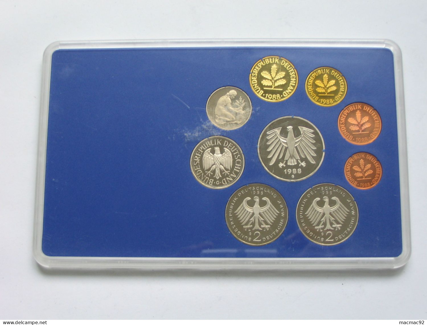 Allemagne Coffret Officiel BE PP Proof 1 Pfennig à 5 Mark 1988  Atelier G   **** EN ACHAT IMMEDIAT **** - Mint Sets & Proof Sets