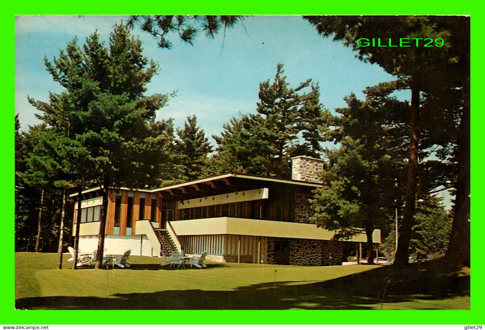 OKA, QUÉBEC - CHALET, CLUB HOUSE - CTÉ DEUX-MONTAGNES - CIRCULÉE EN 1986 - PUB.  BY STUDIO BEAUCHAMP - - Autres & Non Classés