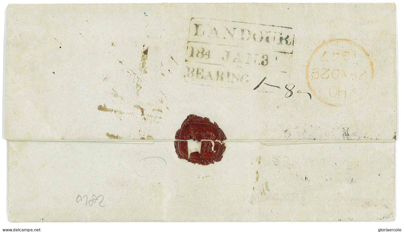 P2909 - BRITAIN 1847 FOLDED LETTER FROM G.B. TO INDIA TO MASSORIE, THEN FORWARDED. TO LT. COLONEL WILKINSON - ...-1840 Préphilatélie