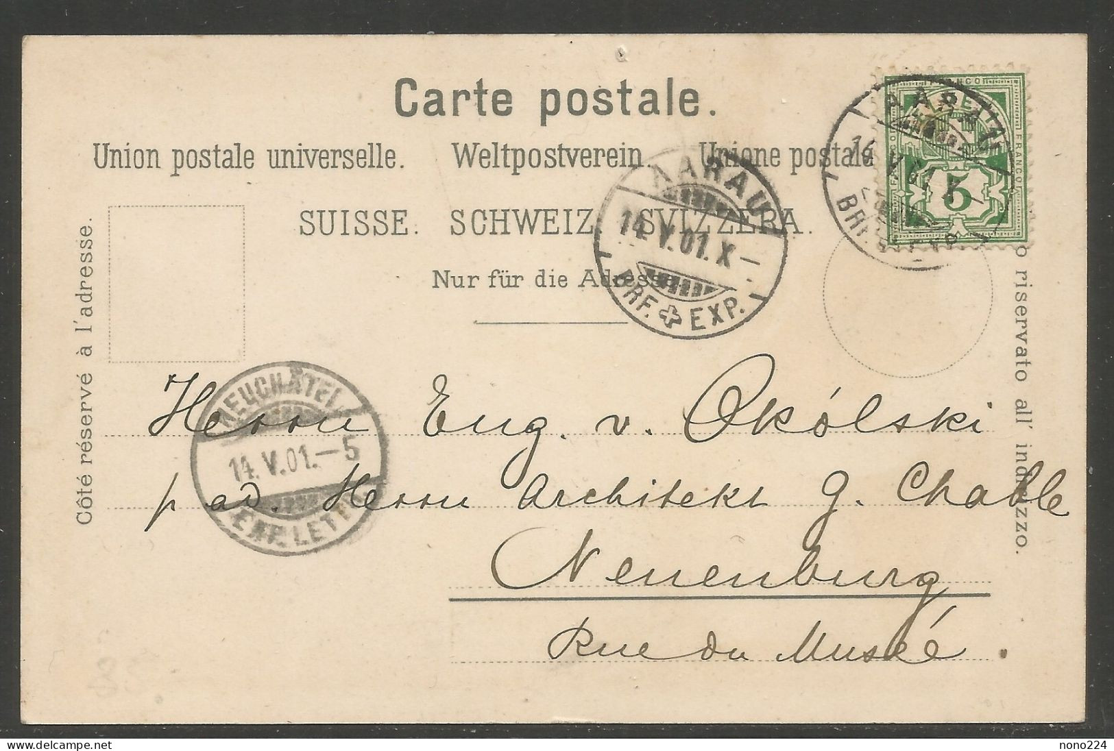 Carte P De 1901 ( Aarau ) - Aarau