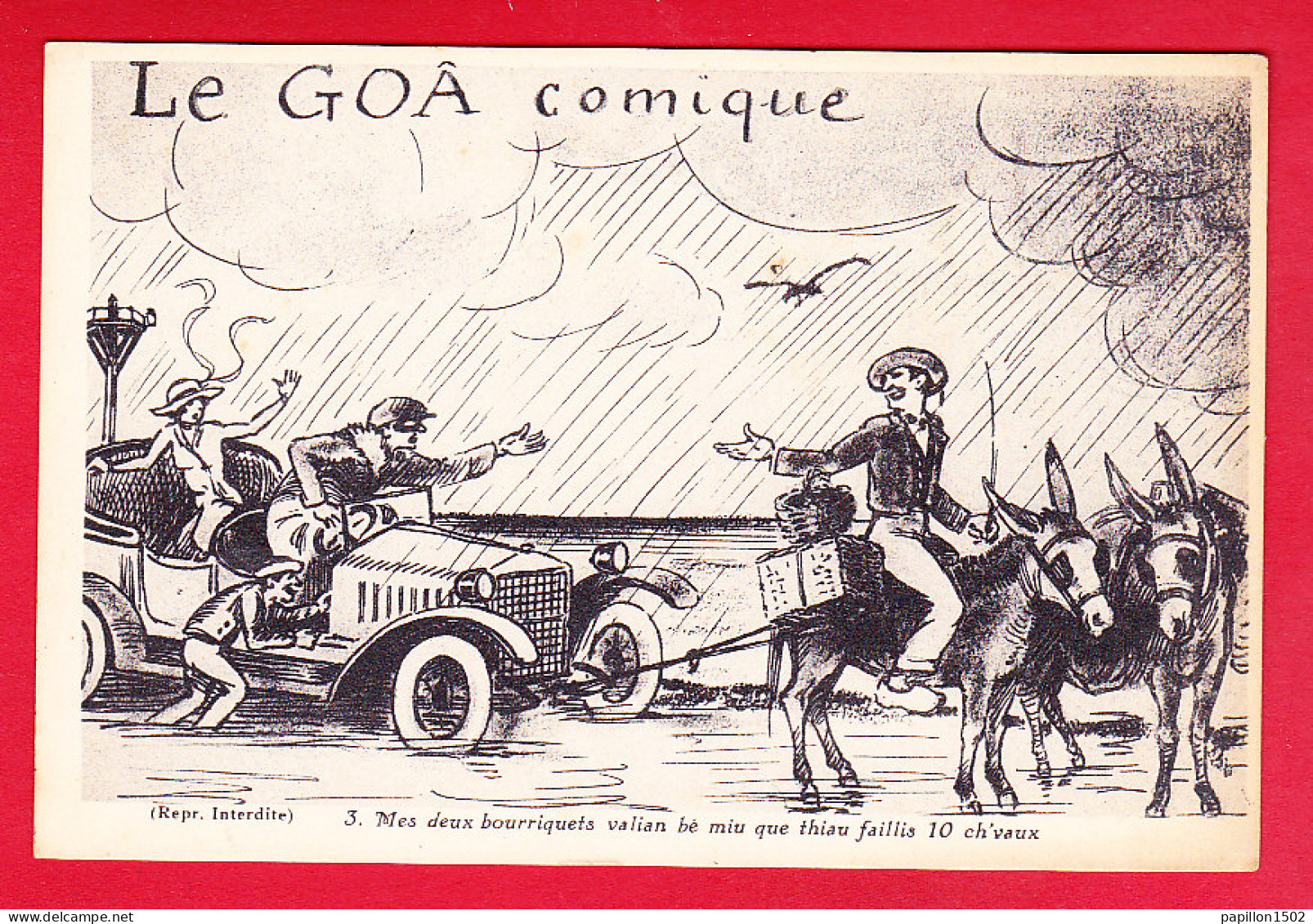 F-85-Noirmoutier-30P132  LE GOA Comique, Voiture Tirée Par Des ânes, Cpa BE - Noirmoutier