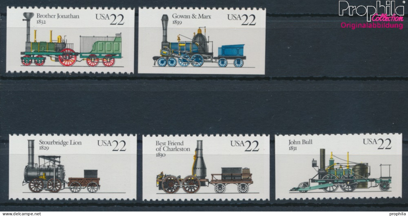 USA 1953-1957 (kompl.Ausg.) Postfrisch 1987 Lokomotiven (10348625 - Neufs