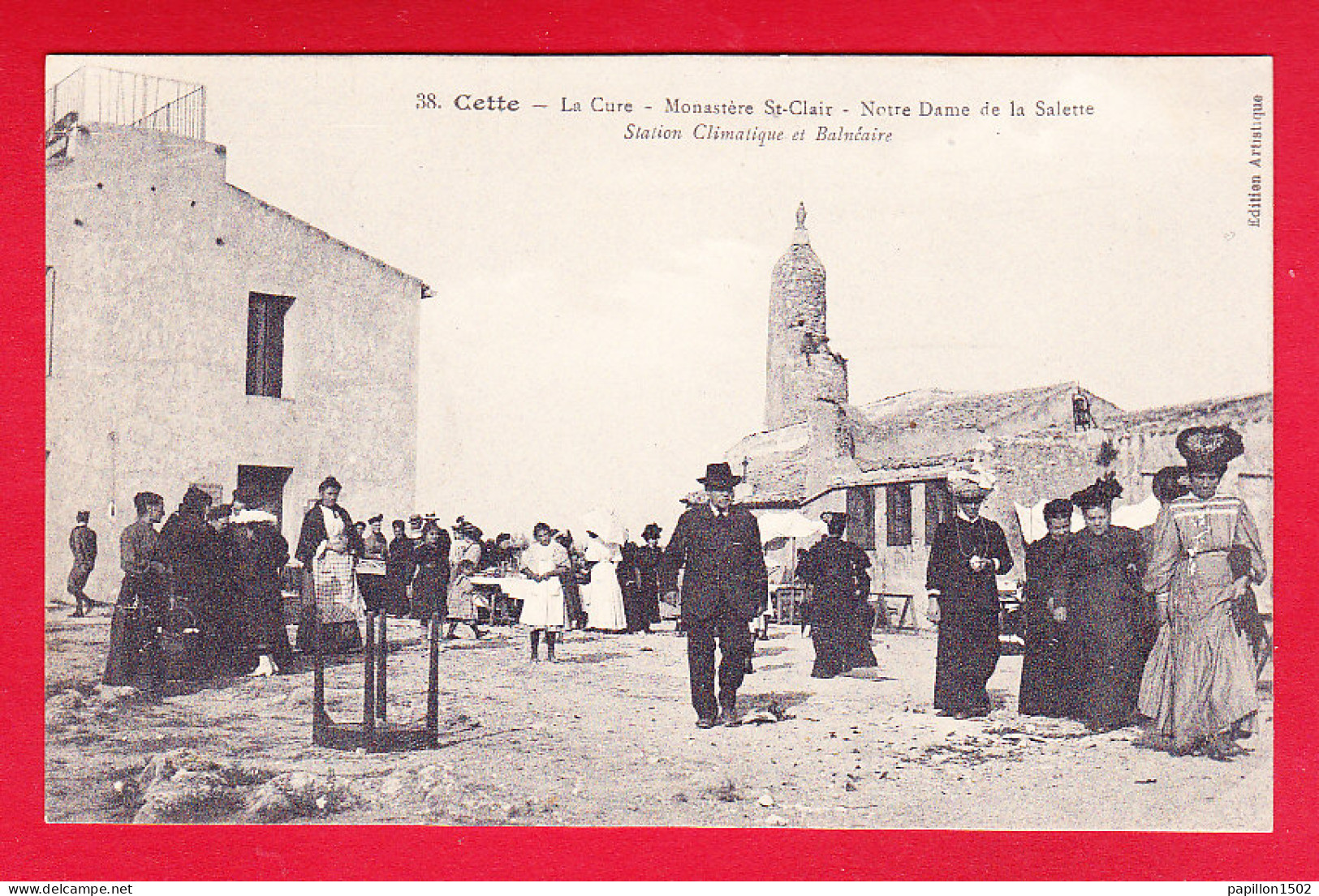 F-34-Cette-14P128 La Cure, Monastère St Clair, Notre Dame De La Salette, Belle Animation, Cpa BE - Sete (Cette)