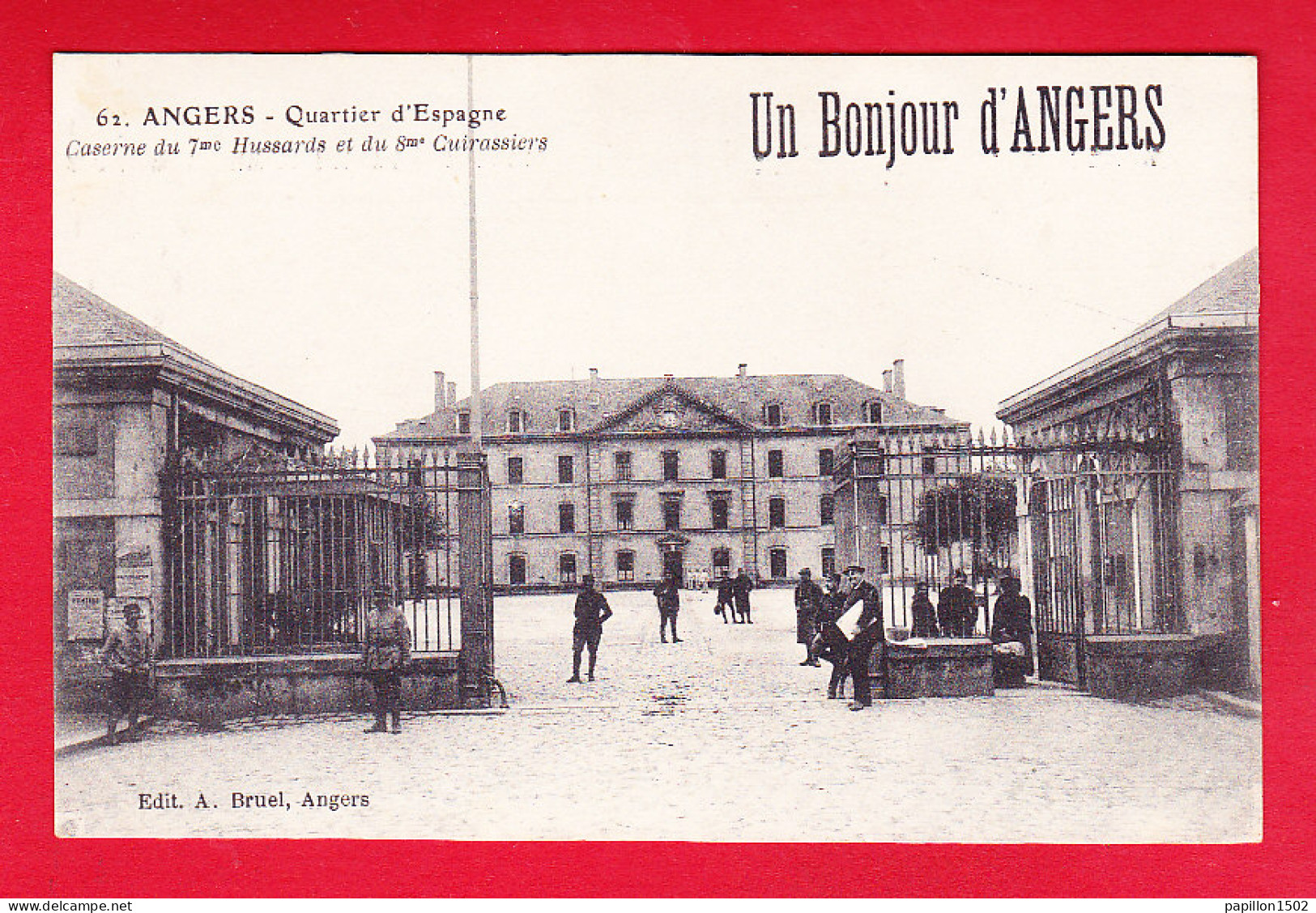 F-49-Angers-64P128 Quartier D'Espagne, Caserne Du 7ème Hussards Et Du 8ème Cuirassiers, Voir Cachet Hôpital, Cpa BE - Angers