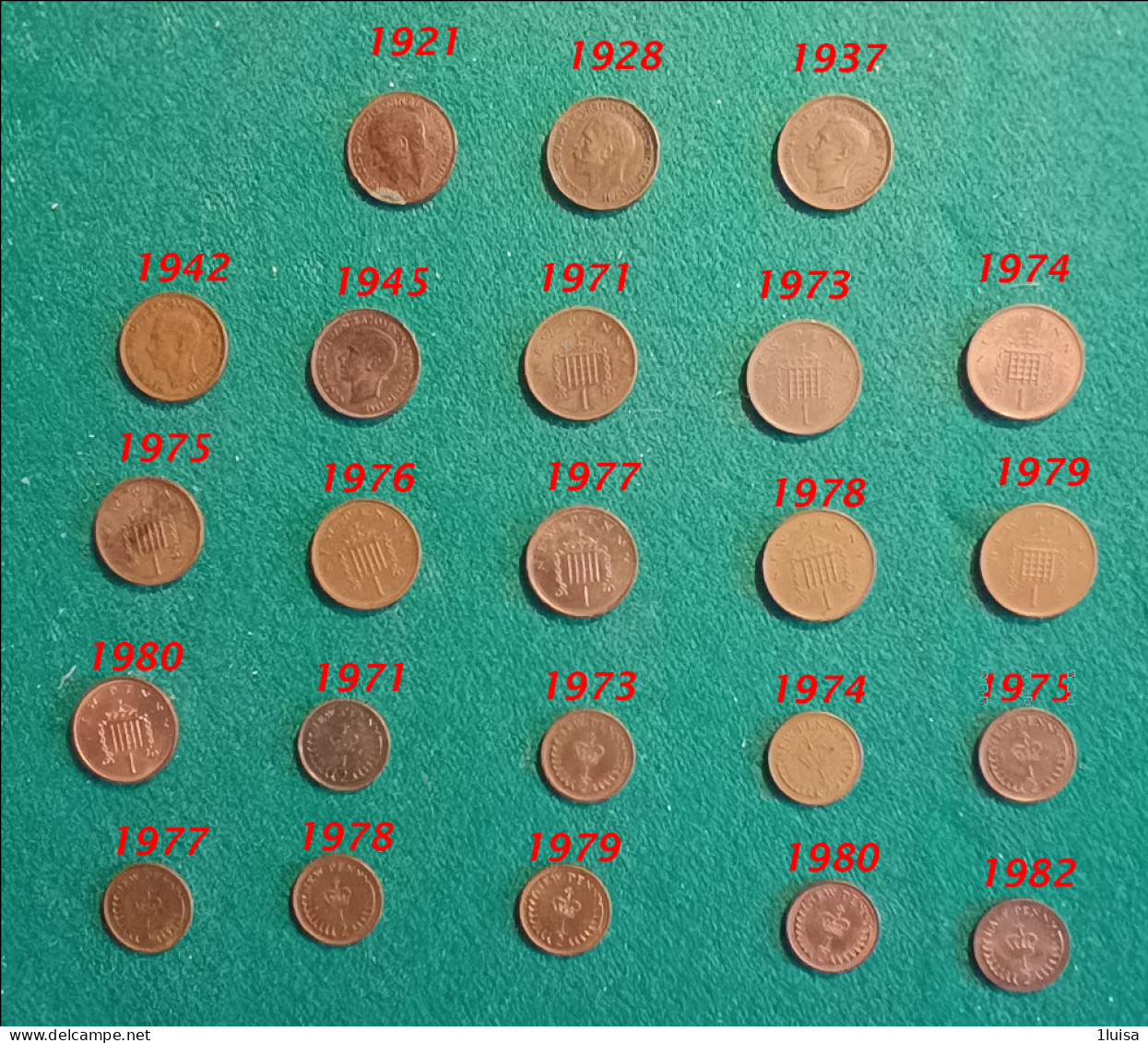 GRAN BRETAGNA 30 Monete Originali Differenti Per Data 1 Penny 1/2 Penny - 1 Penny & 1 New Penny