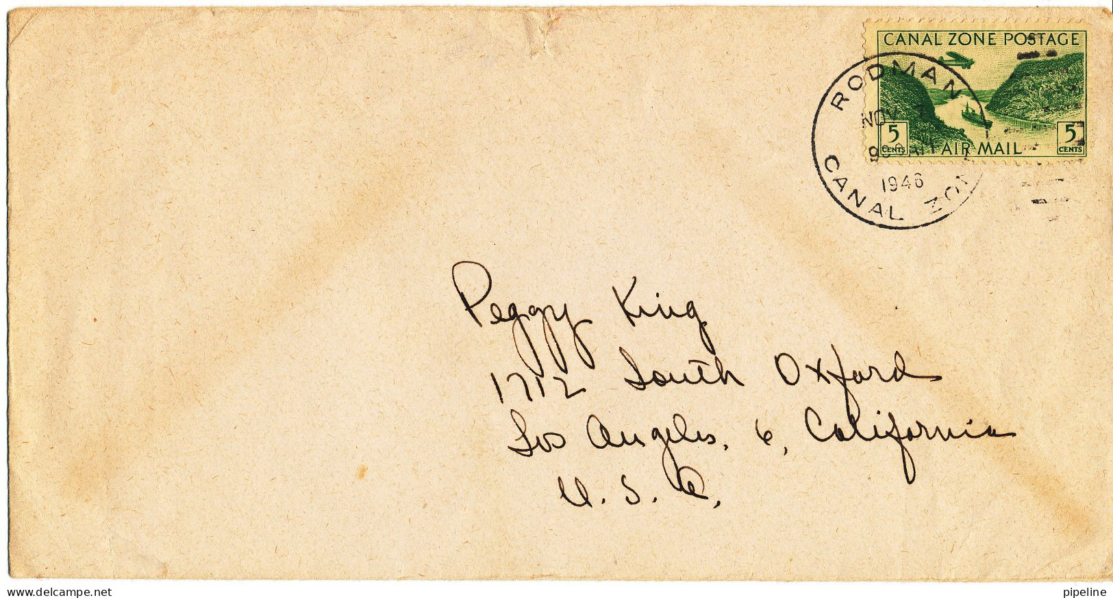 Canal Zone Cover Sent To USA 7-11-1946 Single Franked (there Is A Tear At The Top Of The Cover) - Kanaalzone