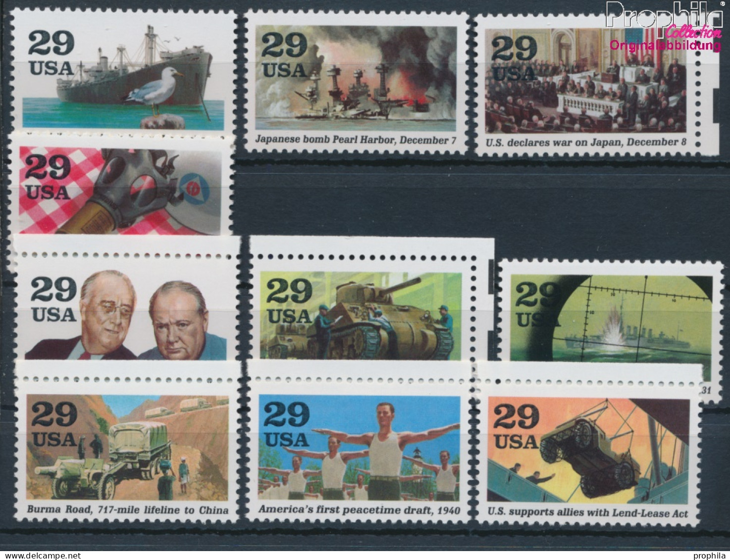 USA 2169-2178 (kompl.Ausg.) Postfrisch 1991 Zweiter Weltkrieg (10348650 - Unused Stamps