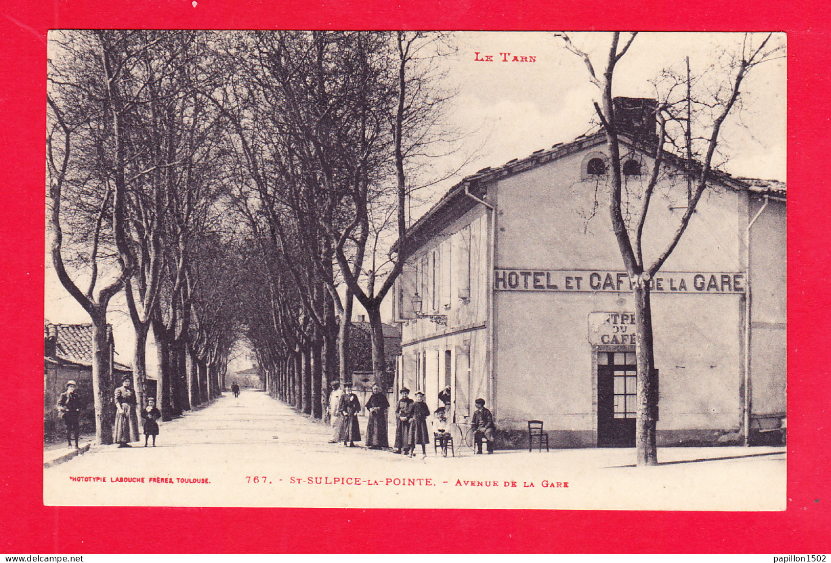 F-81-Saint Sulpice La Pointe-03Ph97  St Sulpice La Pointe, Avenue De La Gare, Hôtel Et Café De La Gare, Cpa BE - Saint Sulpice