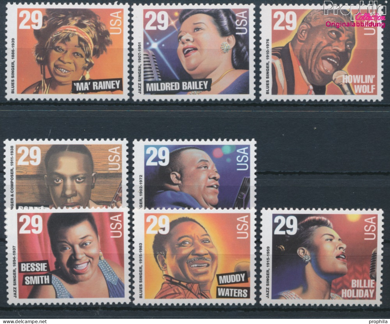 USA 2492-2499 (kompl.Ausg.) Postfrisch 1994 Amerikanische Musikgeschichte (10348672 - Unused Stamps