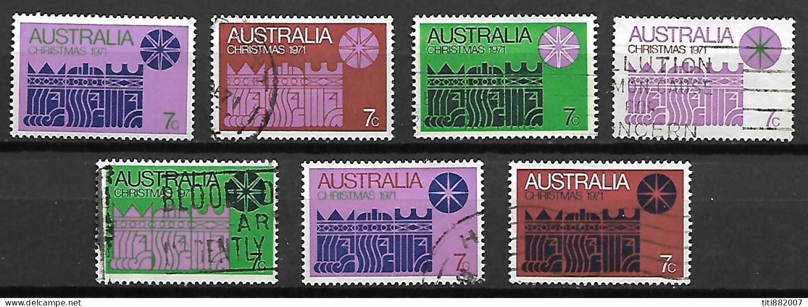 AUSTRALIE   -  1971.   Christmas / Noêl.   Série Complète - Used Stamps