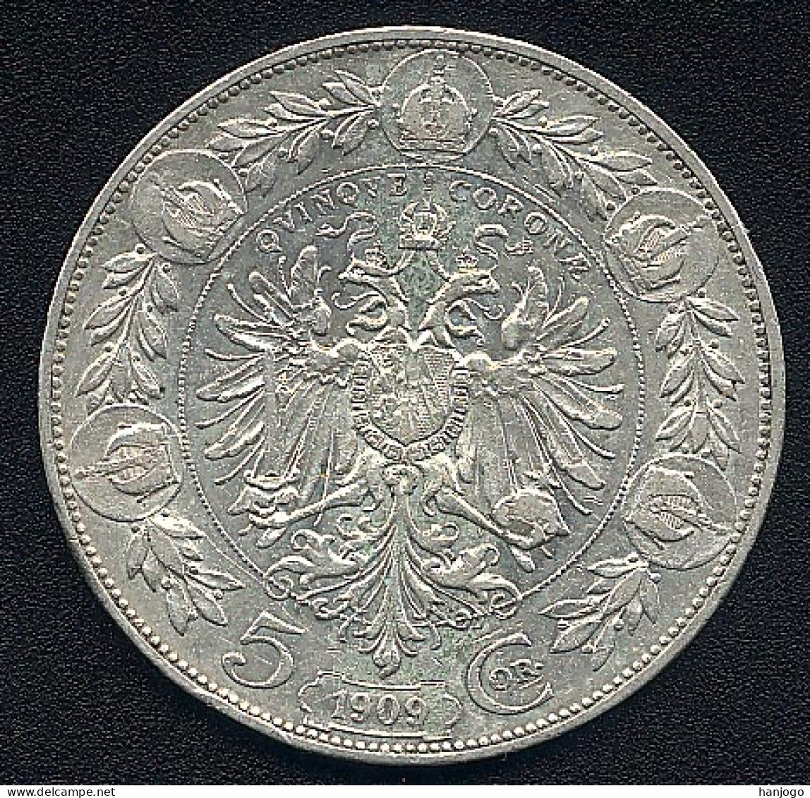 Oesterreich, 5 Kronen 1909, KM 2813, Silber - Autriche