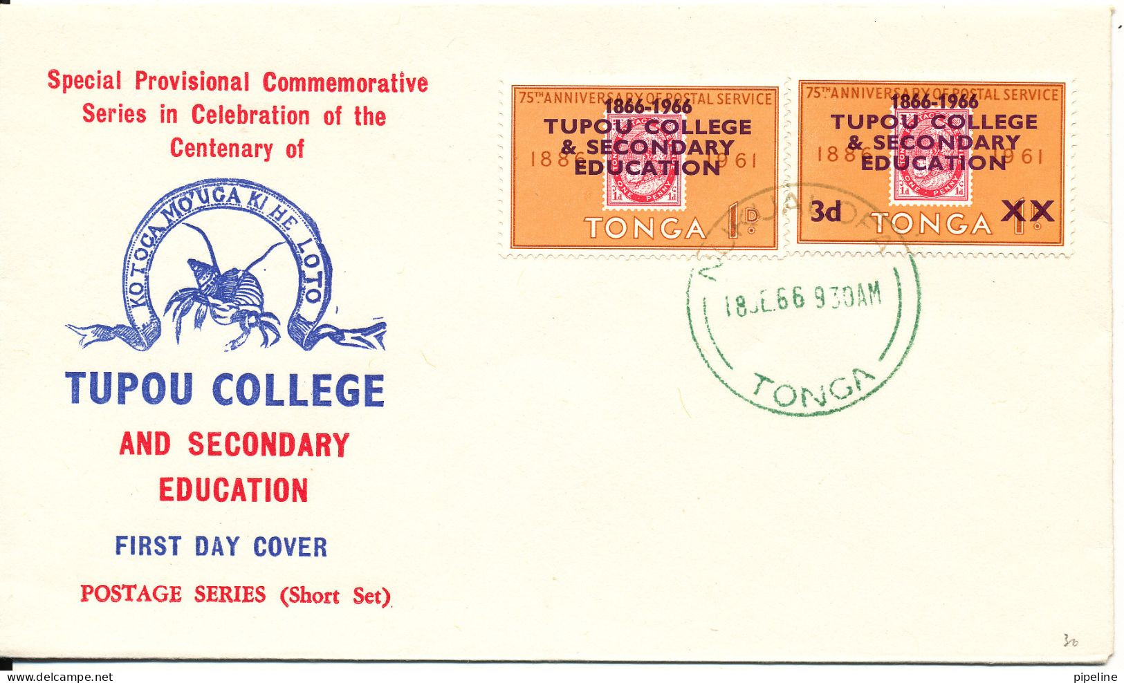 Tonga FDC 18-6-1966 Tupou College And Secondary Education With Cachet - Tonga (...-1970)