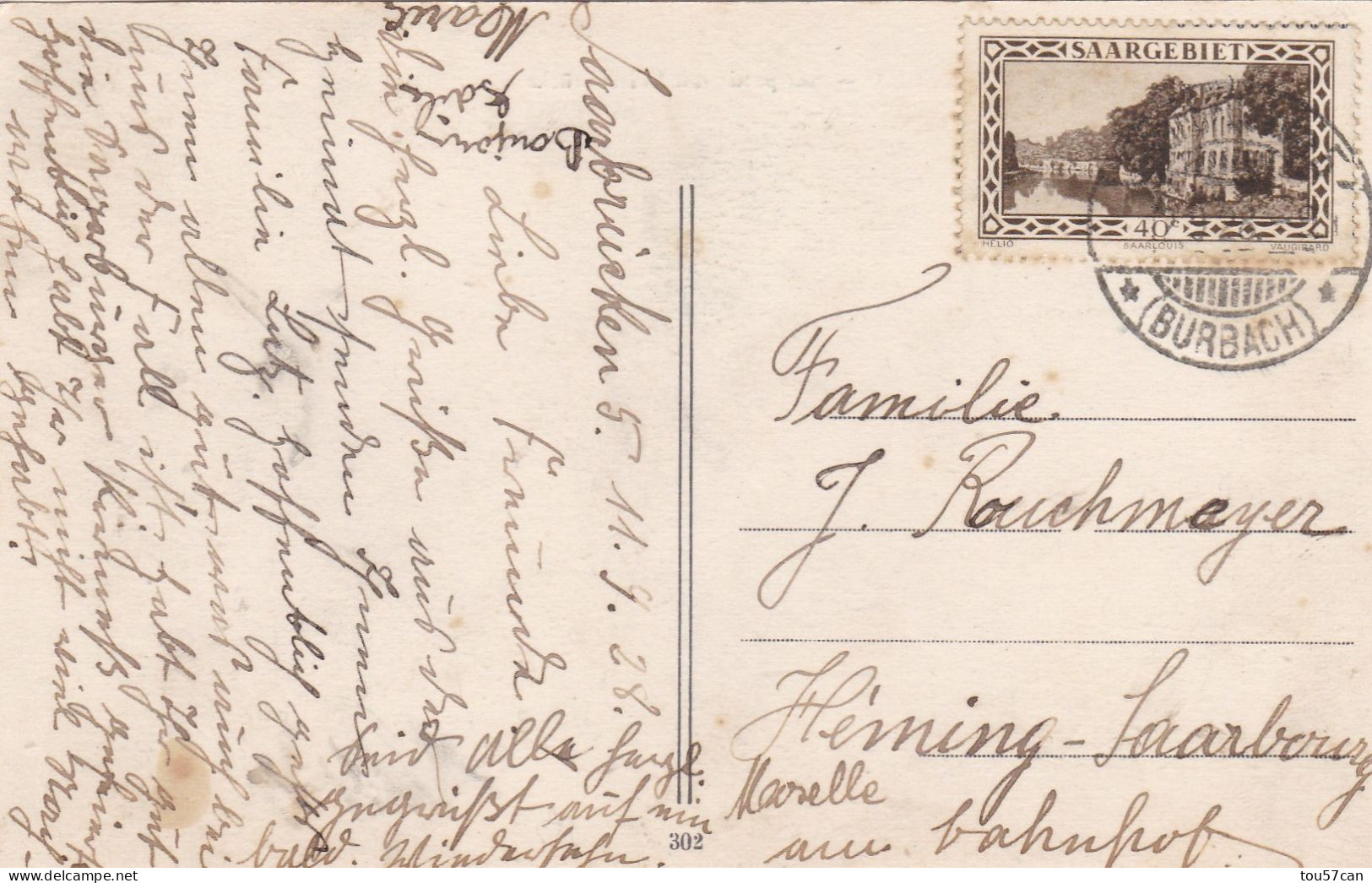 SAARBRÜCKEN  -  SAAR  -  DEUTSCHLAND  -  BELEBTE   ANSICHTKARTE 1928  -  SCHÖNE POSTGEBÜHREN. - Saarbrücken