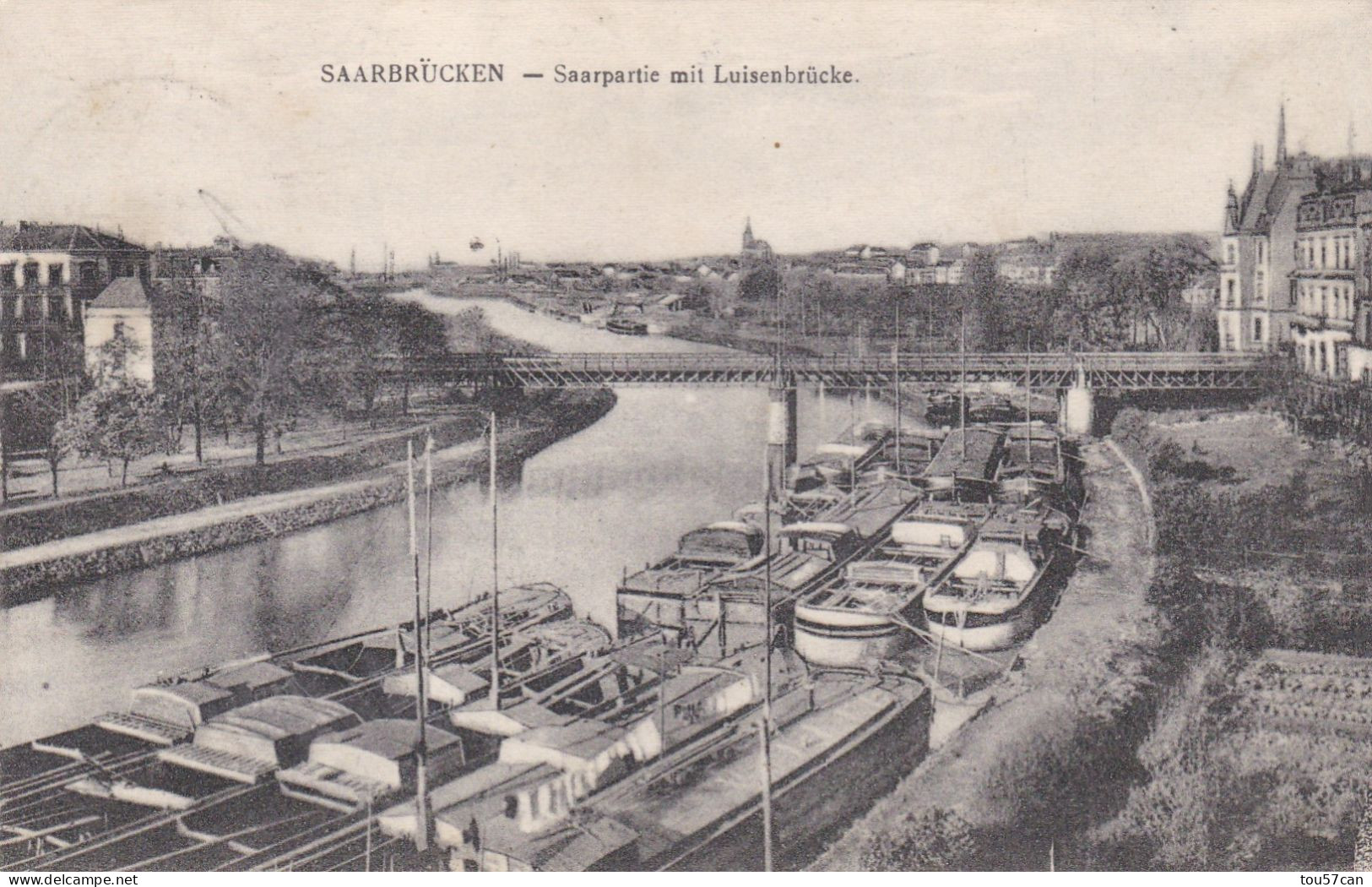 SAARBRÜCKEN  -  SAAR  -  DEUTSCHLAND  -  BELEBTE   ANSICHTKARTE 1928  -  SCHÖNE POSTGEBÜHREN. - Saarbruecken