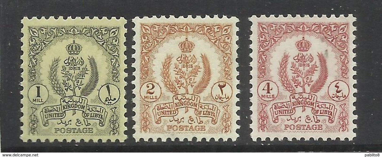 LIBIA LIBYA 1957 STEMMA DEL REGNO UNITO COAT OF ARMS ARMOIRIES SERIE COMPLETA COMPLETE SET MNH - Libië