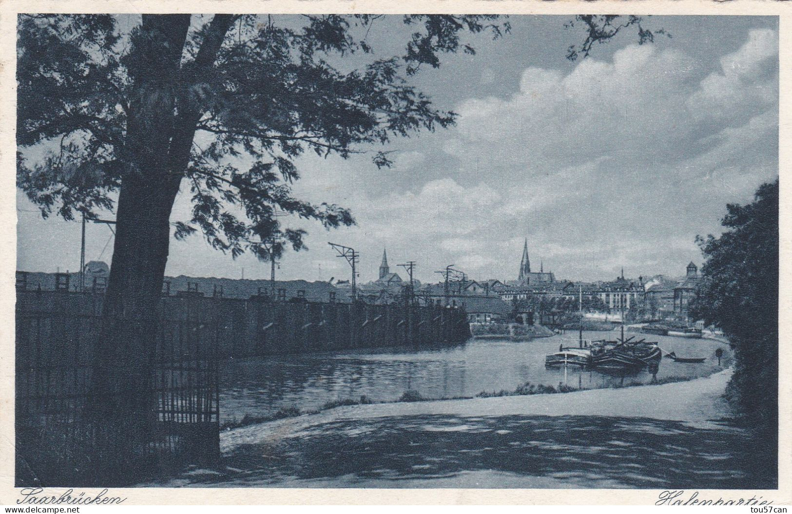 SAARBRÜCKEN  -  SAAR  -  DEUTSCHLAND  -  BELEBTE   ANSICHTKARTE  -   SCHÖNE POSTGEBÜHREN. - Saarbruecken