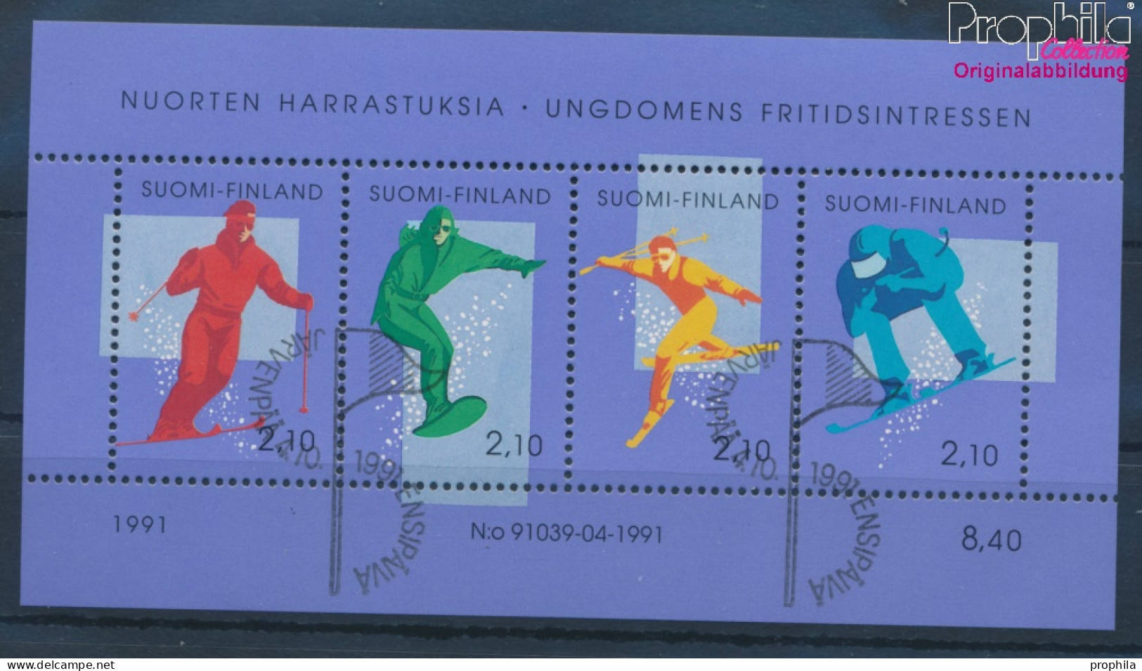 Finnland Block8 (kompl.Ausg.) Gestempelt 1991 Jugendhobbys - Alpinskifahren (10343784 - Used Stamps