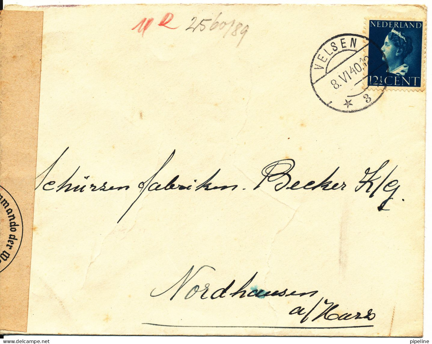 Netherlands Nazi Censored Cover Sent To Germany 8-6-1940 - Lettres & Documents