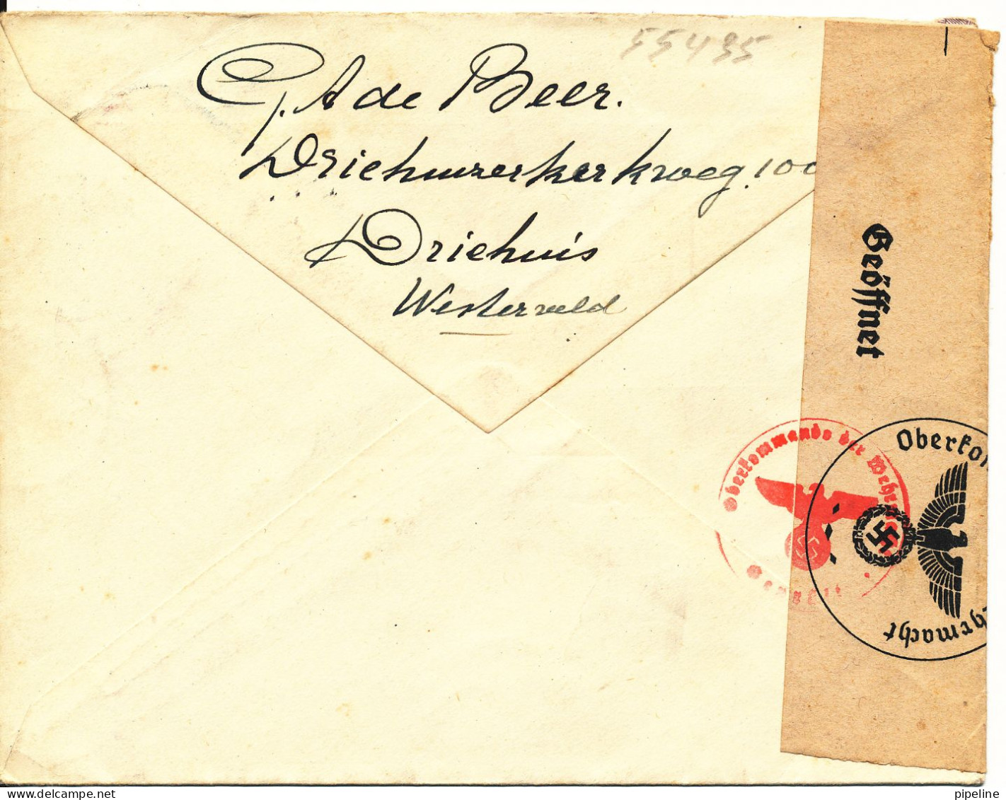Netherlands Nazi Censored Cover Sent To Germany 8-6-1940 - Cartas & Documentos