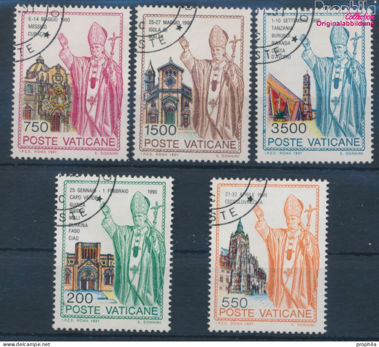 Vatikanstadt 1046-1050 (kompl.Ausgabe) Gestempelt 1991 Papstreisen (10352234 - Used Stamps