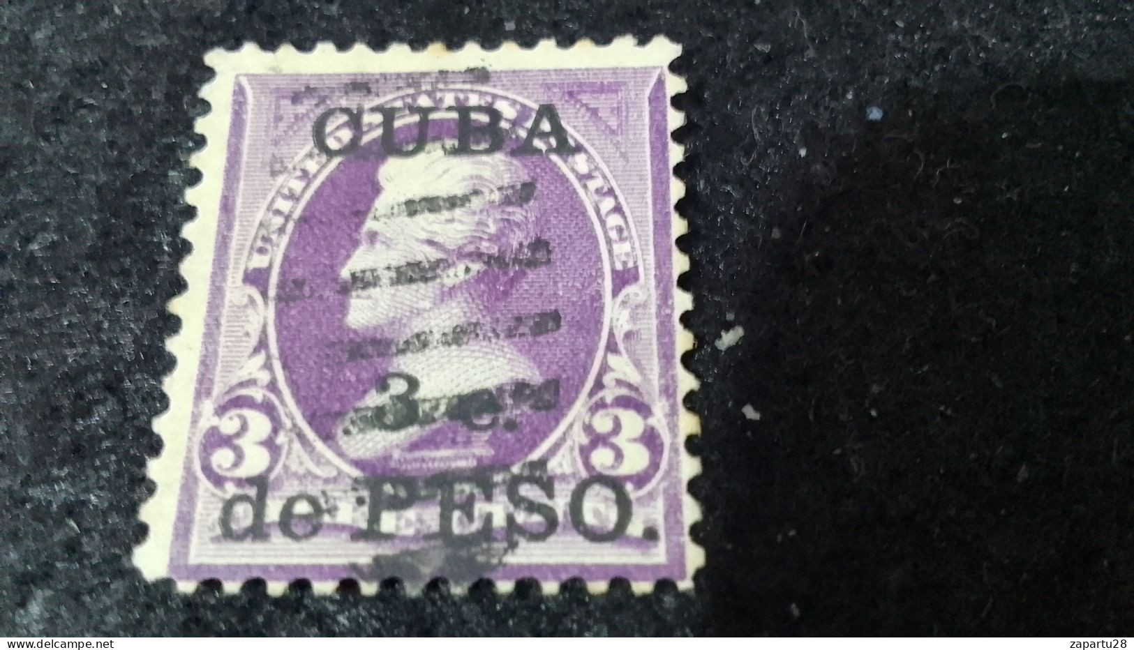 CUBA- I--1900-30  3  C.    DAMGALI USA KÜBASI  SÜRSARJLI - Usados