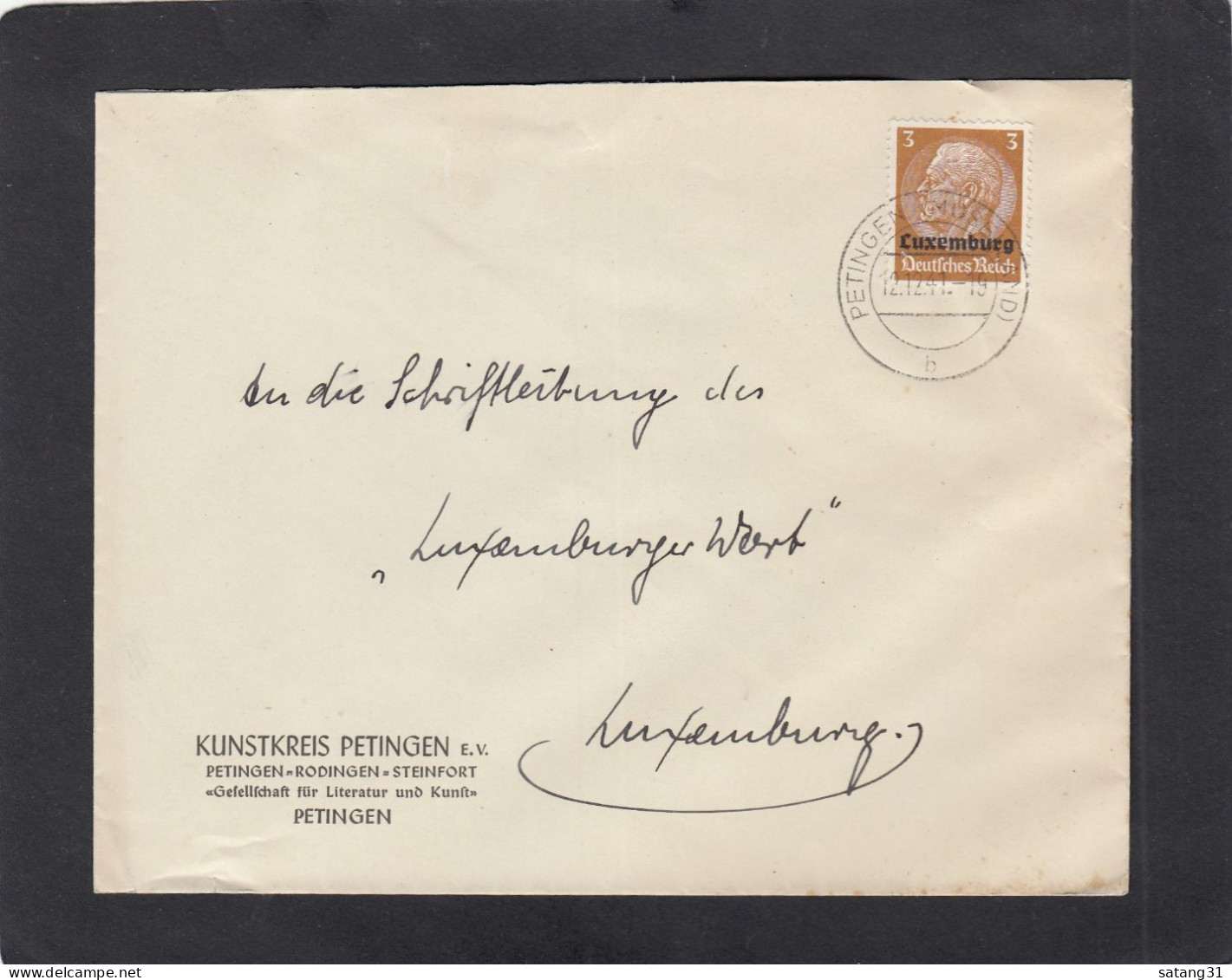 KUNSTKREIS PETINGEN E. V. ,PETINGEN-RODINGEN-STEINFORT. "GESELLSCHAFT FÜR LITTERATUR UND KUNST,PETINGEN. - 1940-1944 Occupation Allemande