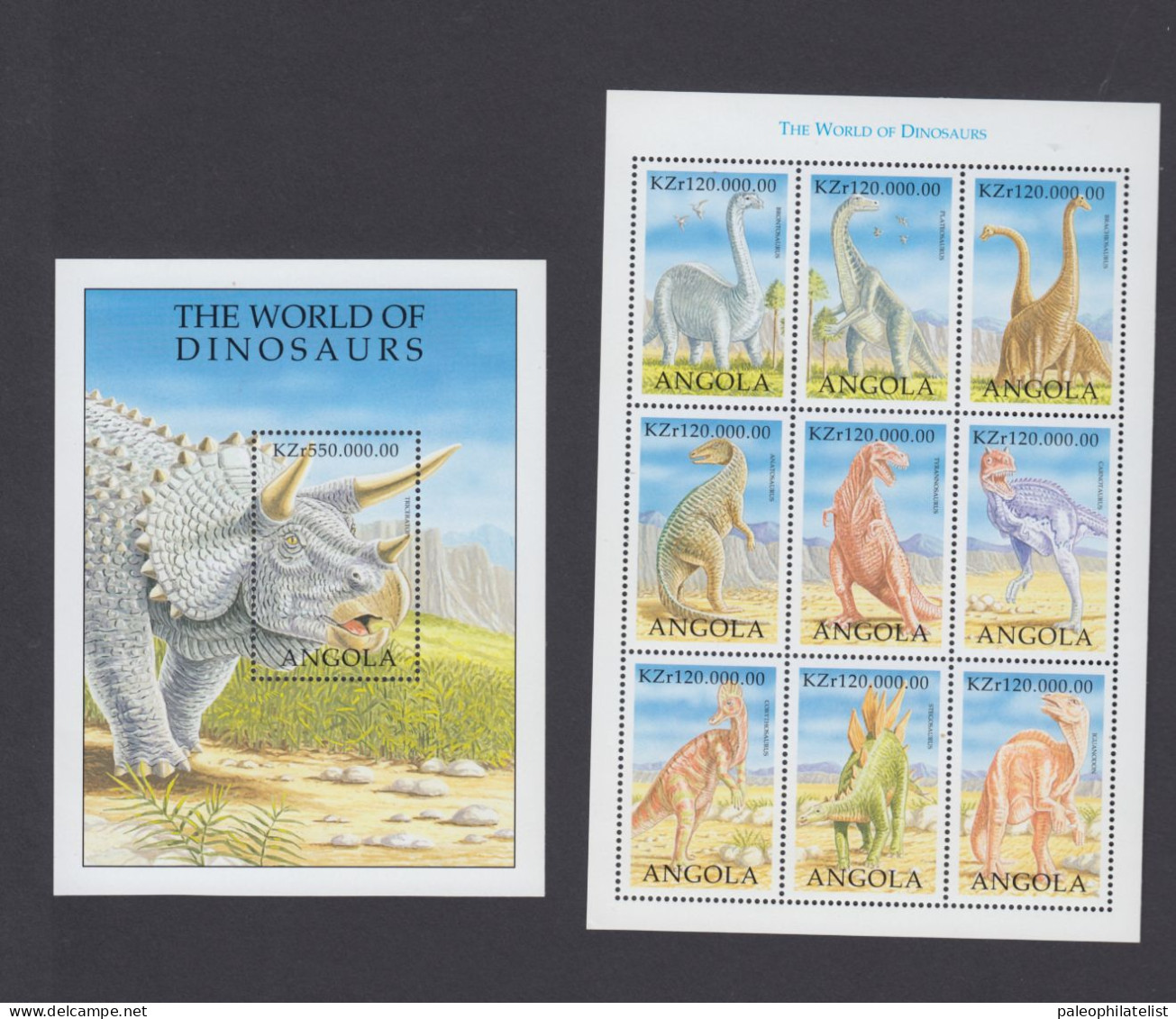 Angola 1998 "Dinosaurs"  "Prehistoric Animals", Dinosaurs - Prehistóricos