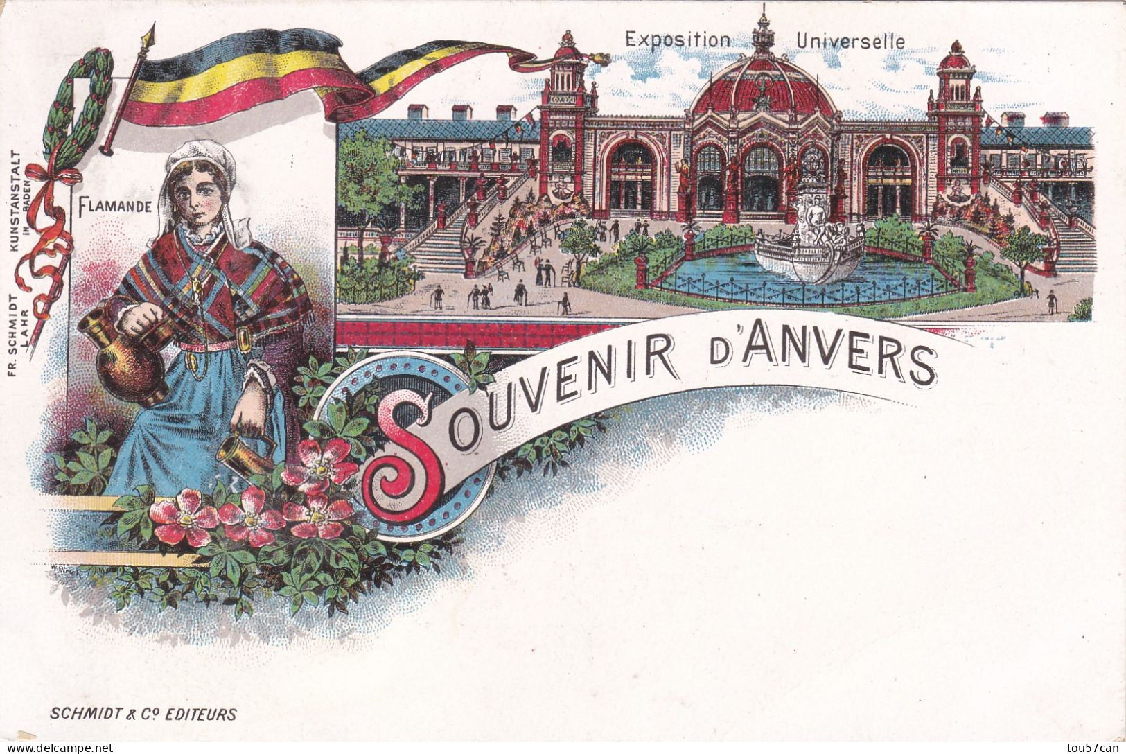 ANTWERPEN  -  ANVERS  -  BELGIE  -  BELGIQUE  -  LITHOGRAPHIE  -  SOUVENIR D'ANVERS  -  EN EXCELLENT ETAT - Antwerpen