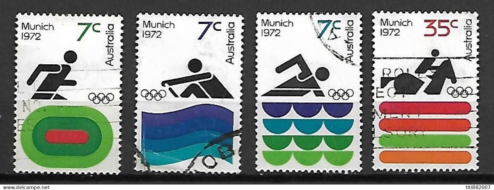 AUSTRALIE   -  1972.  JO De Munich.   Série Complète - Oblitérés
