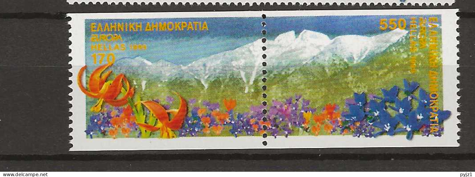 1999 MNH Greece Mi 2008-09-C Europa From Booklet Postfris** - Neufs
