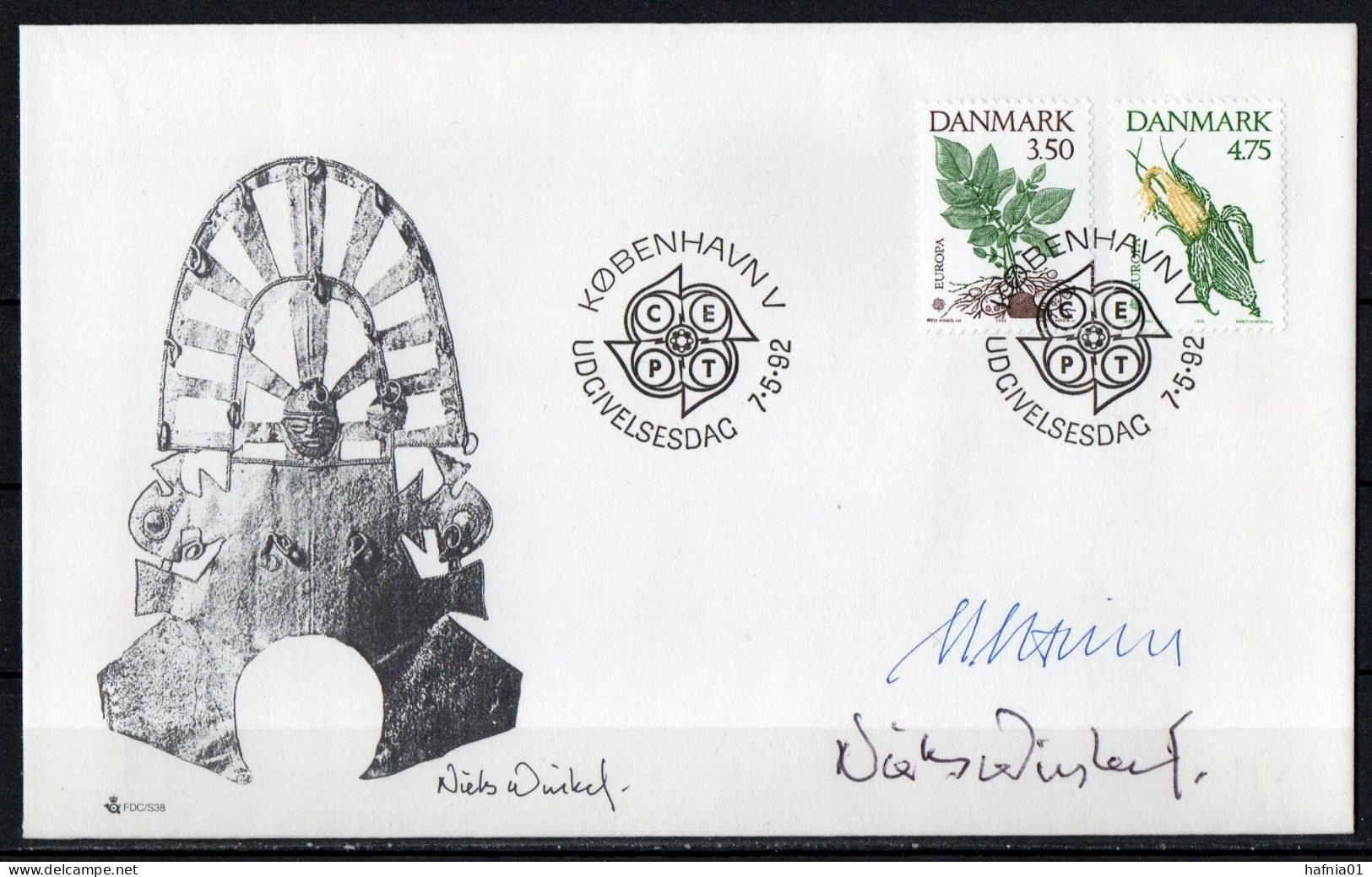 Martin Mörck. Denmark 1992. CEPT. Michel 1025 - 1026 FDC. Signed. - FDC