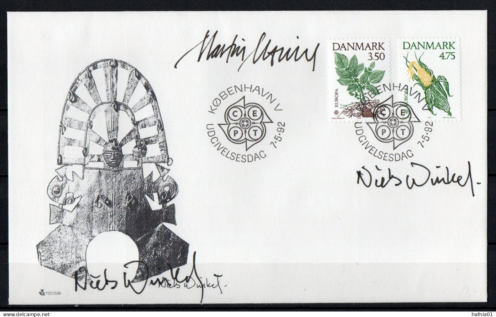 Martin Mörck. Denmark 1992. CEPT. Michel 1025 - 1026 FDC. Signed. - FDC