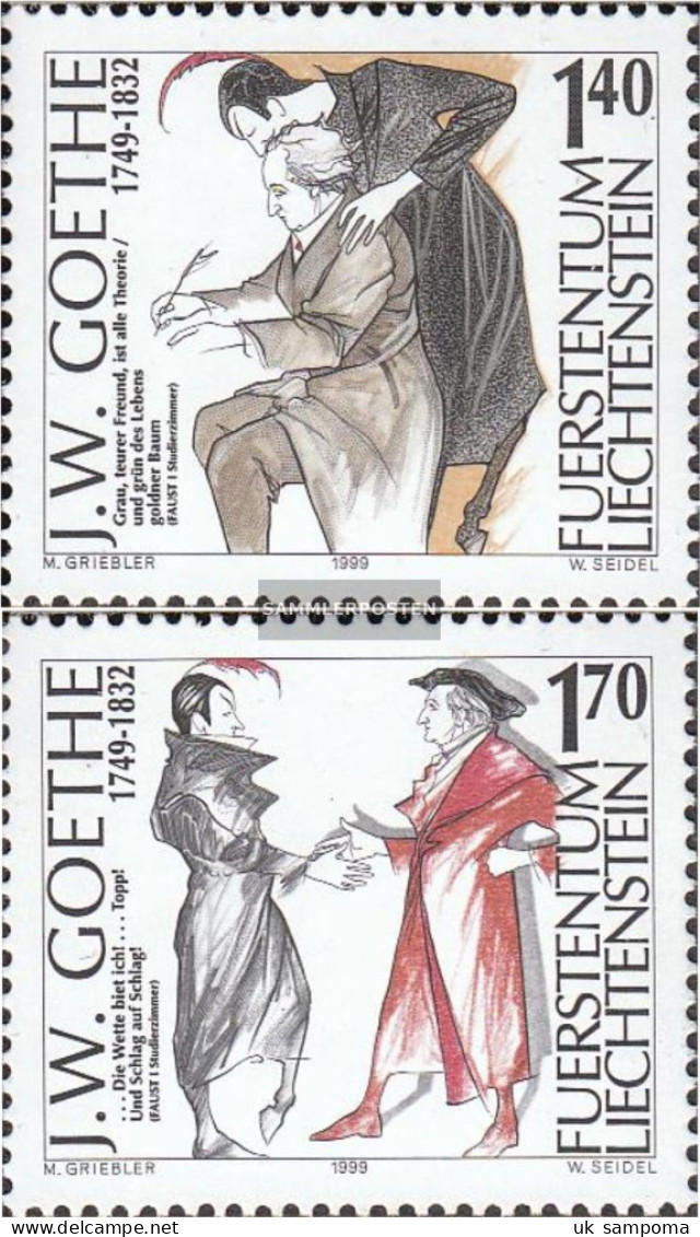 Liechtenstein 1215-1216 (complete Issue) Unmounted Mint / Never Hinged 1999 Goethe - Ungebraucht