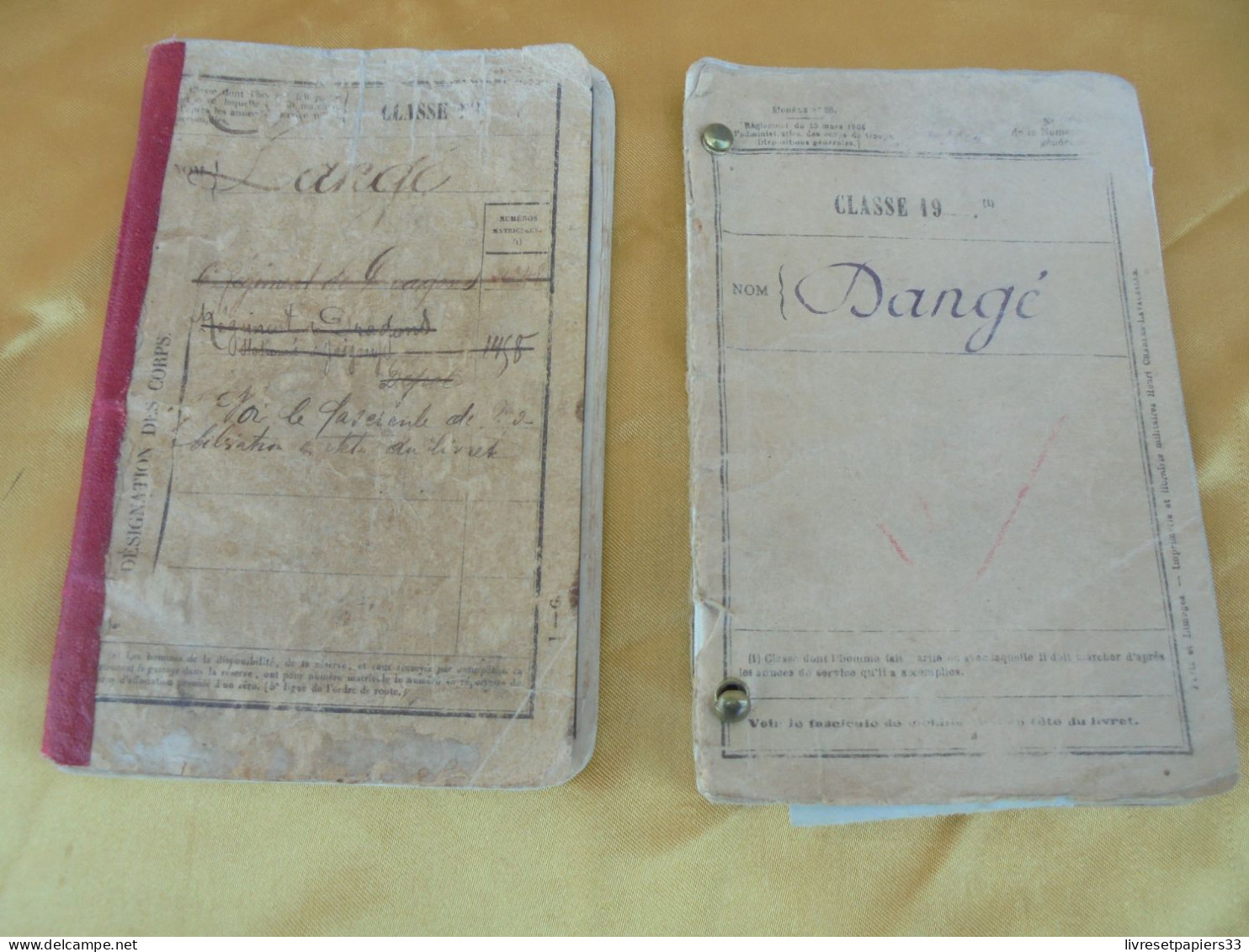 2 Livrets Militaires Dragon Dangé Classe 1883 20 Ans De Services WW1 - Documents