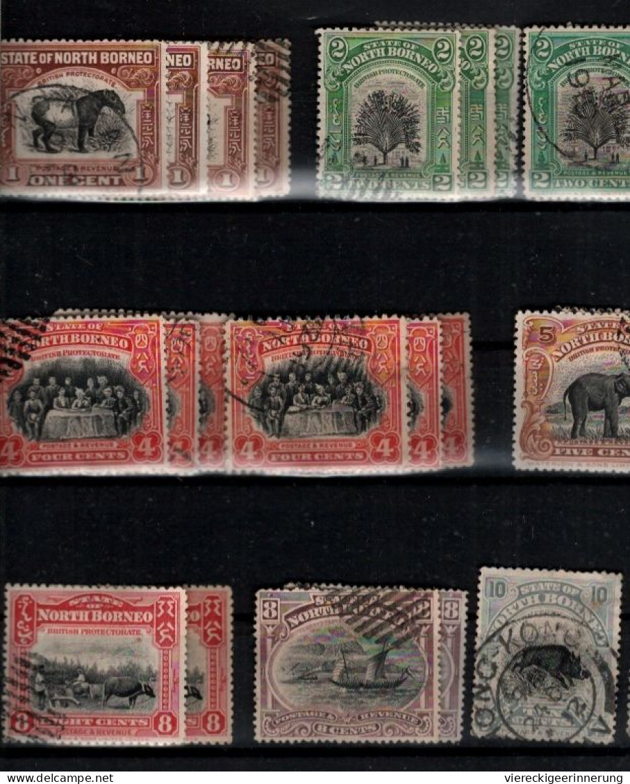 ! Lot of 140 stamps from British North Borneo, Nordborneo