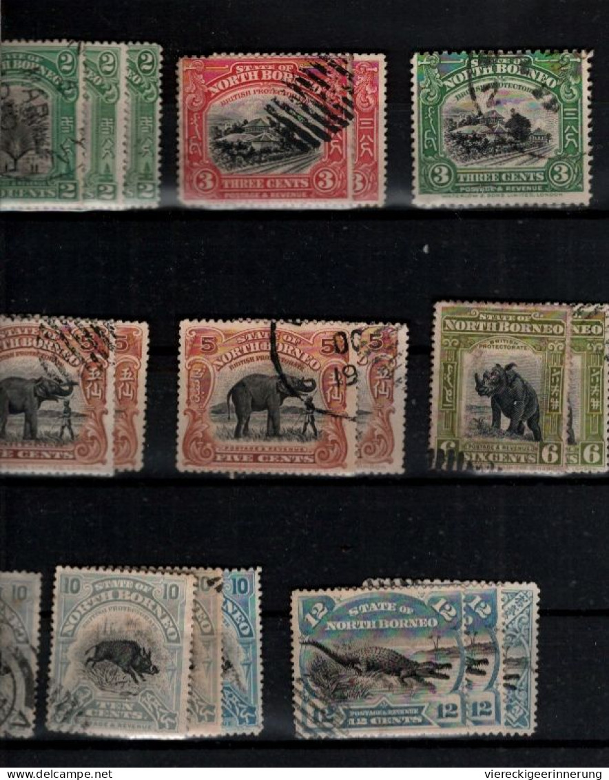 ! Lot of 140 stamps from British North Borneo, Nordborneo