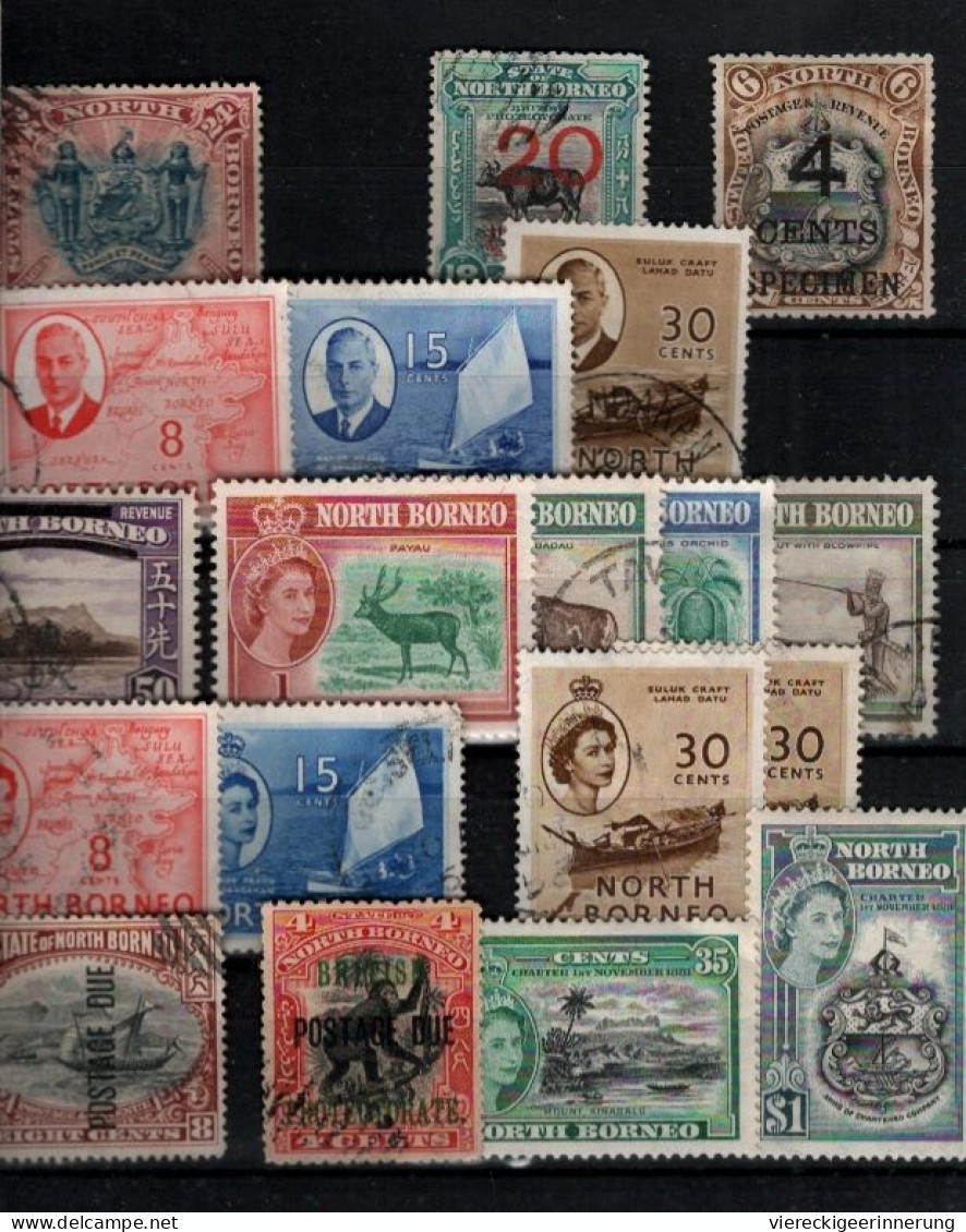 ! Lot of 140 stamps from British North Borneo, Nordborneo