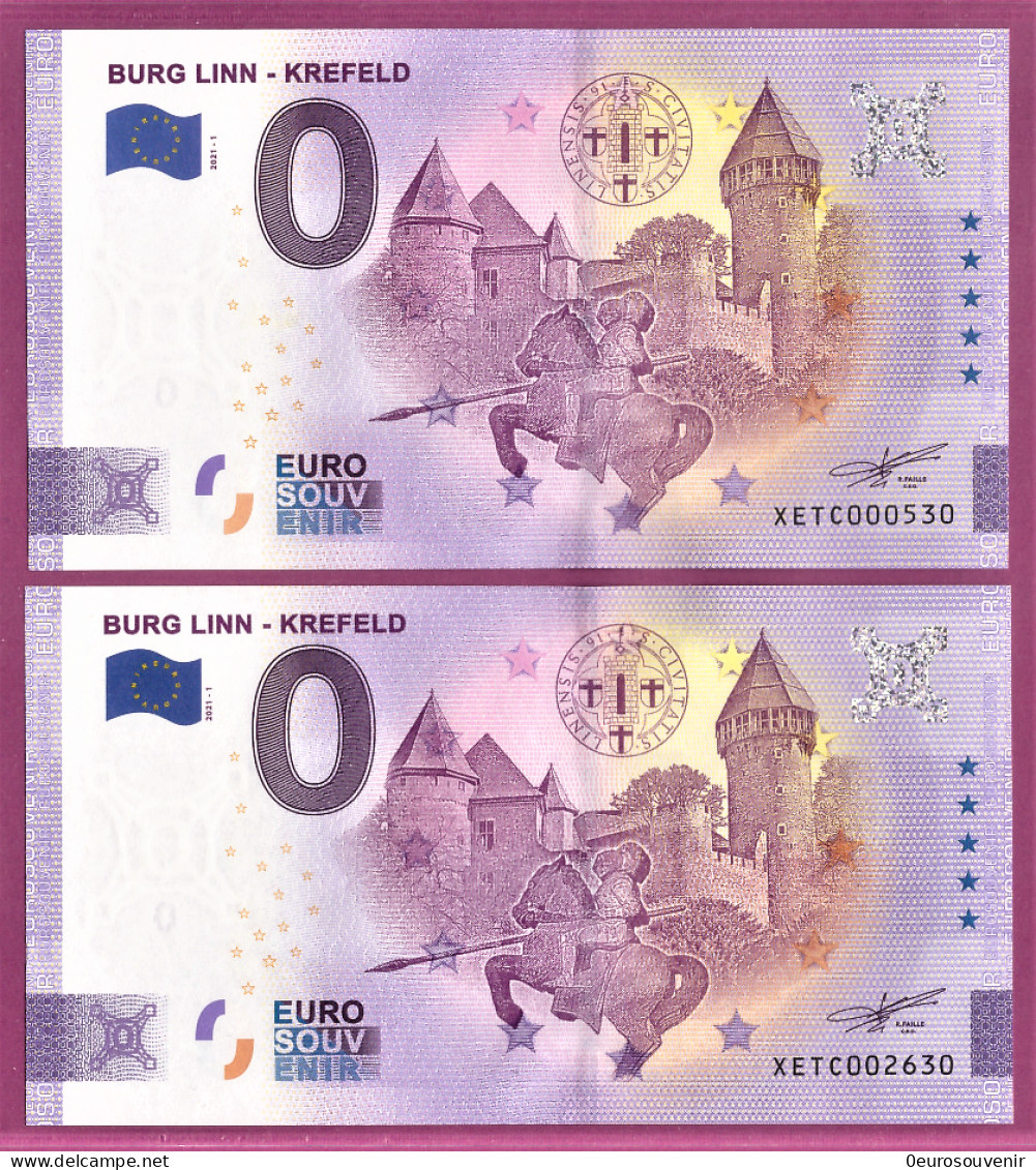 0-Euro XETC 2021-1 BURG LINN - KREFELD SET NORMAL+ANNIVERSARY - Essais Privés / Non-officiels