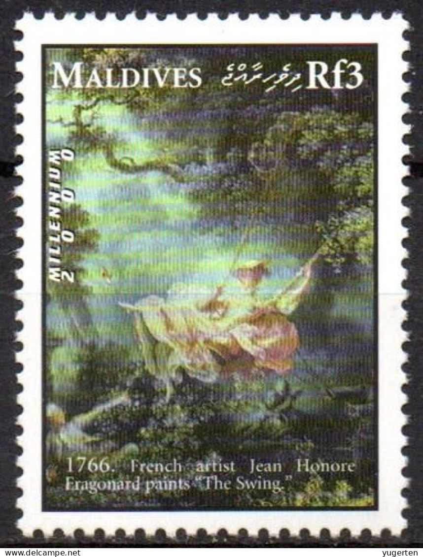 MALDIVES - 1v - MNH - THE SWING By The French Painter Jean-Honoré Fragonard. France - Painting - Peinture - Rococo - Autres & Non Classés