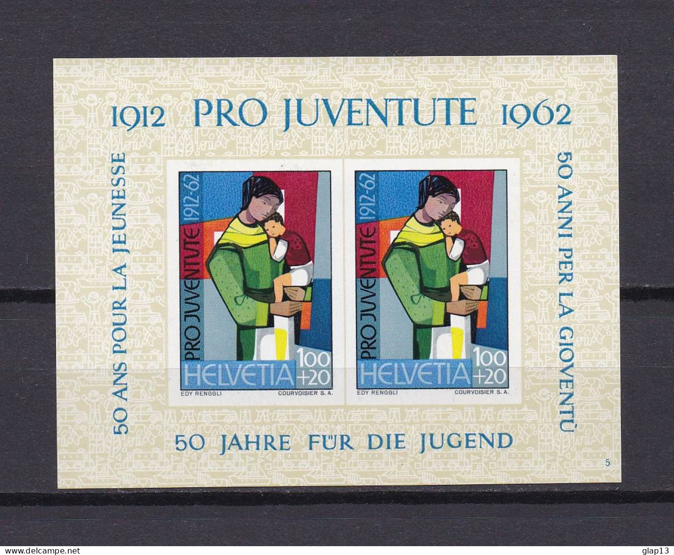 SUISSE 1962 BLOC N°18 NEUF** POUR LA JEUNESSE - Blocks & Sheetlets & Panes