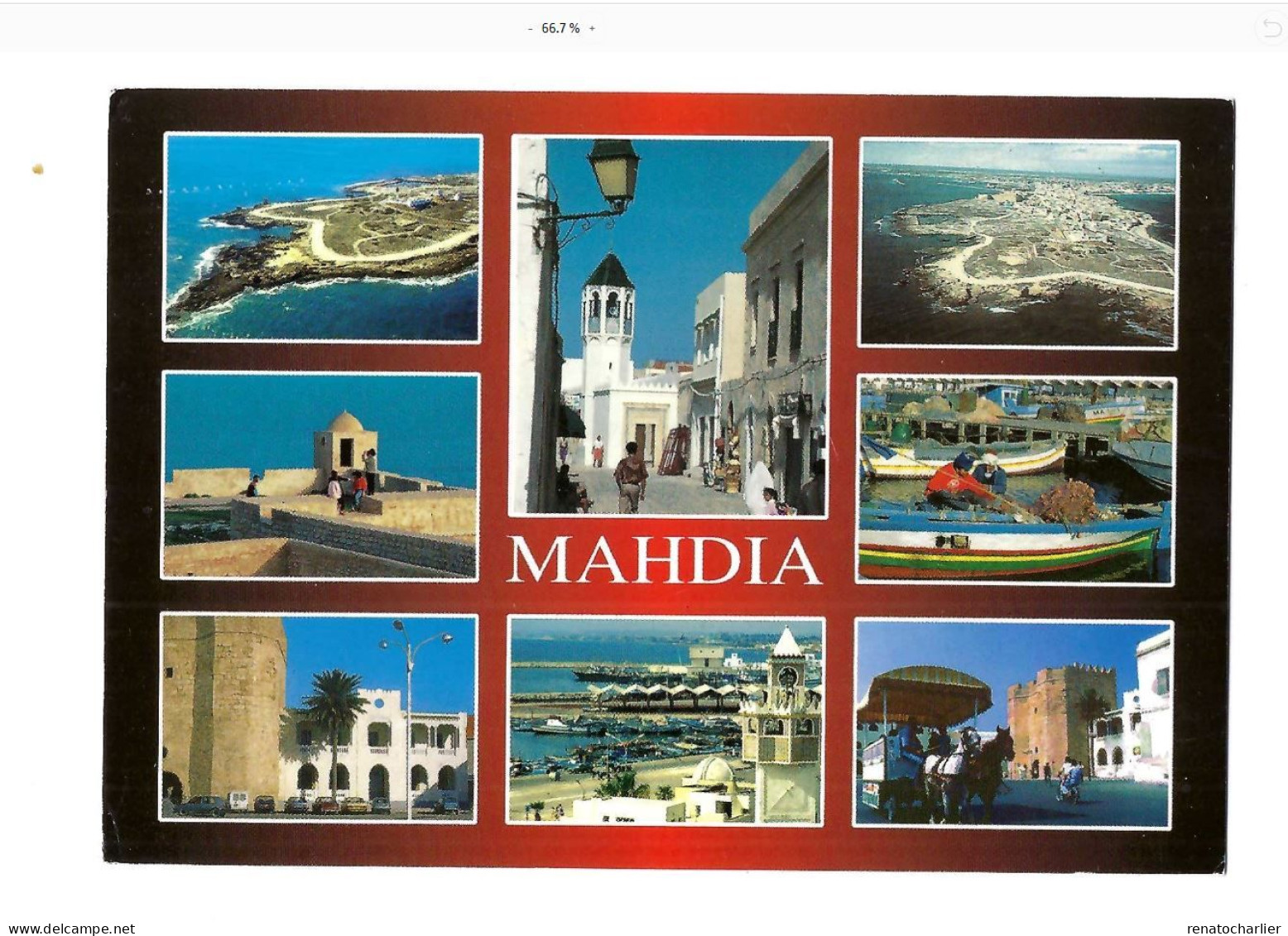 Mahdia.Multivues.Expédié à Roeselaere (Belgique) - Tunisie