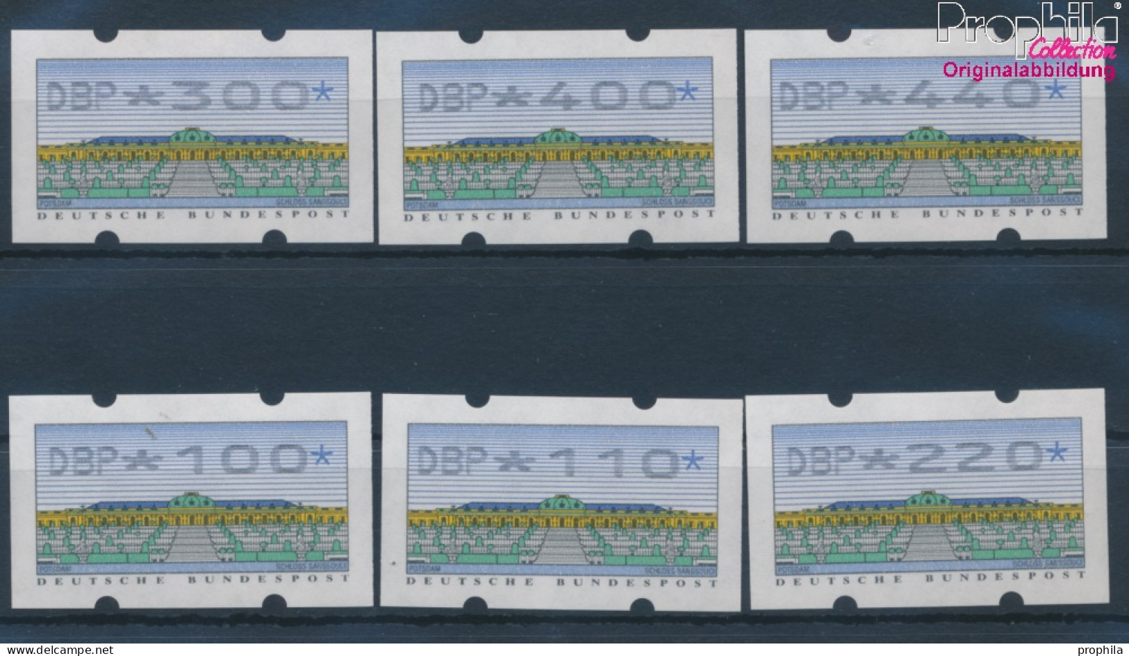 BRD ATM2.2, Satz VS4 Komplett (100, 110, 220, 300, 400, 440) Postfrisch 1993 Automatenmarke (10343338 - Neufs