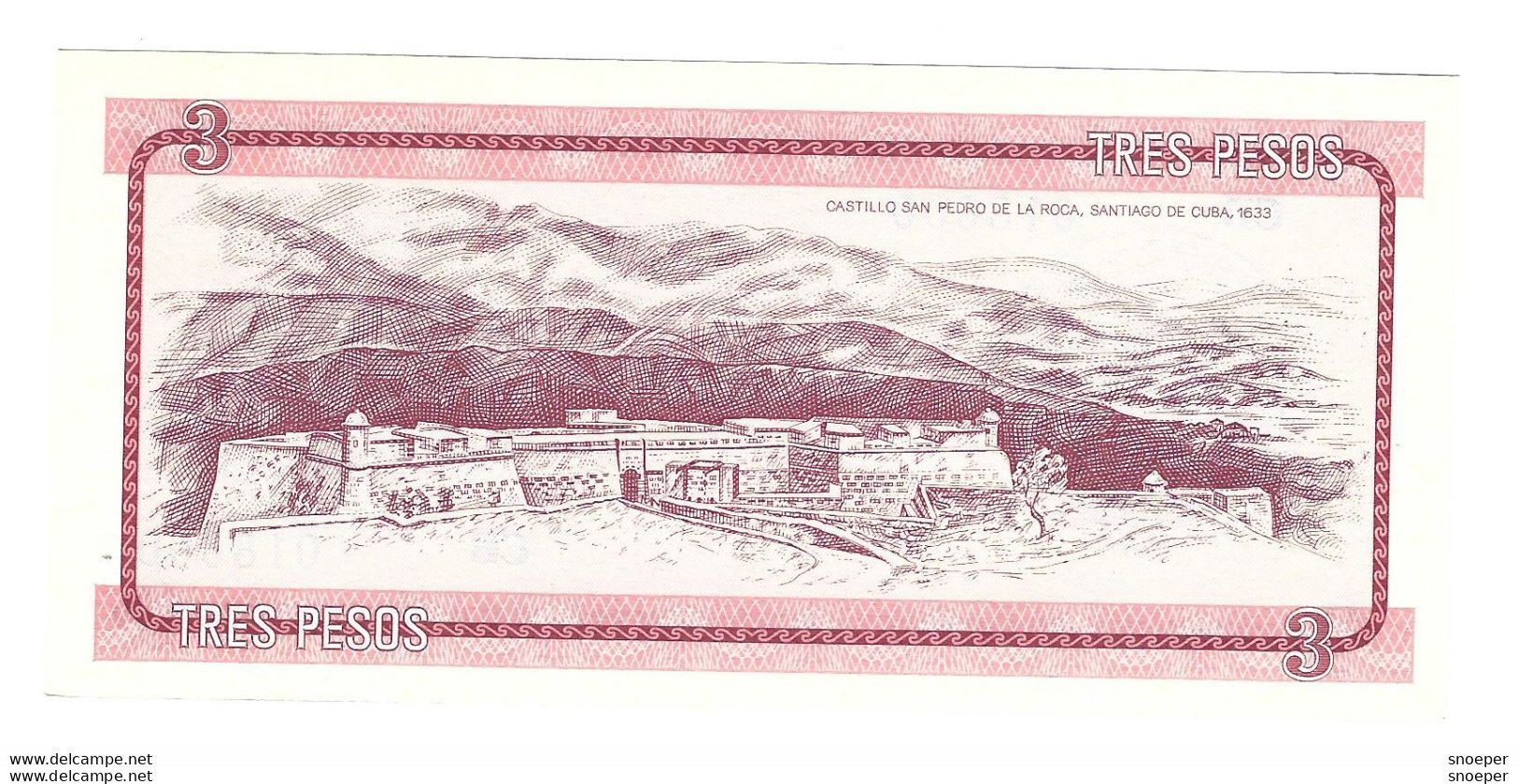 *cuba 3 Pesos     1985    Serie A    Fx2   Unc - Cuba