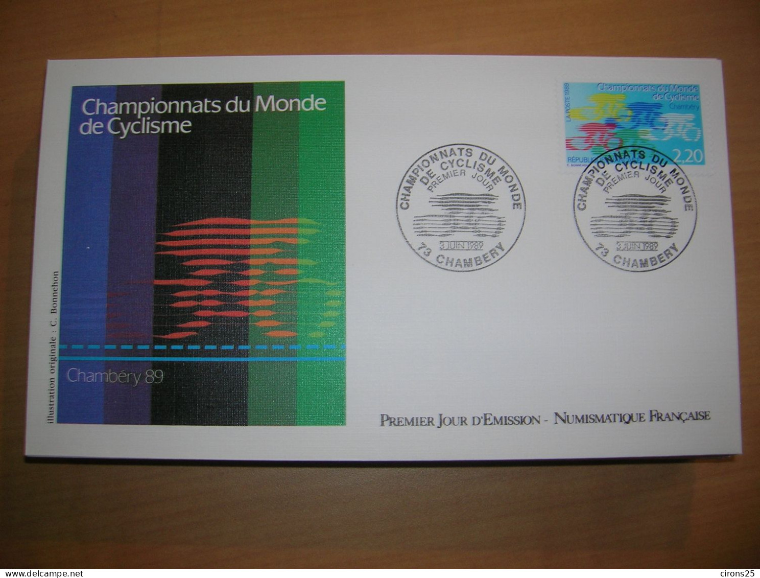 1989 FDC CYCLISME LA NUMISMATIQUE FRANCAISE - 1980-1989