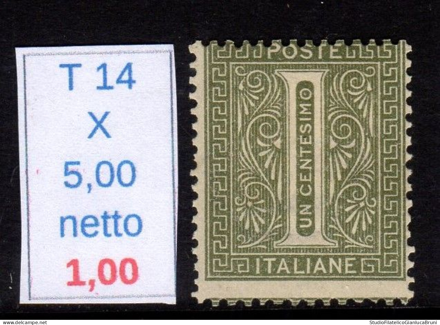 1 Centesimo Cifra Emissione Di Torino - Mint/hinged