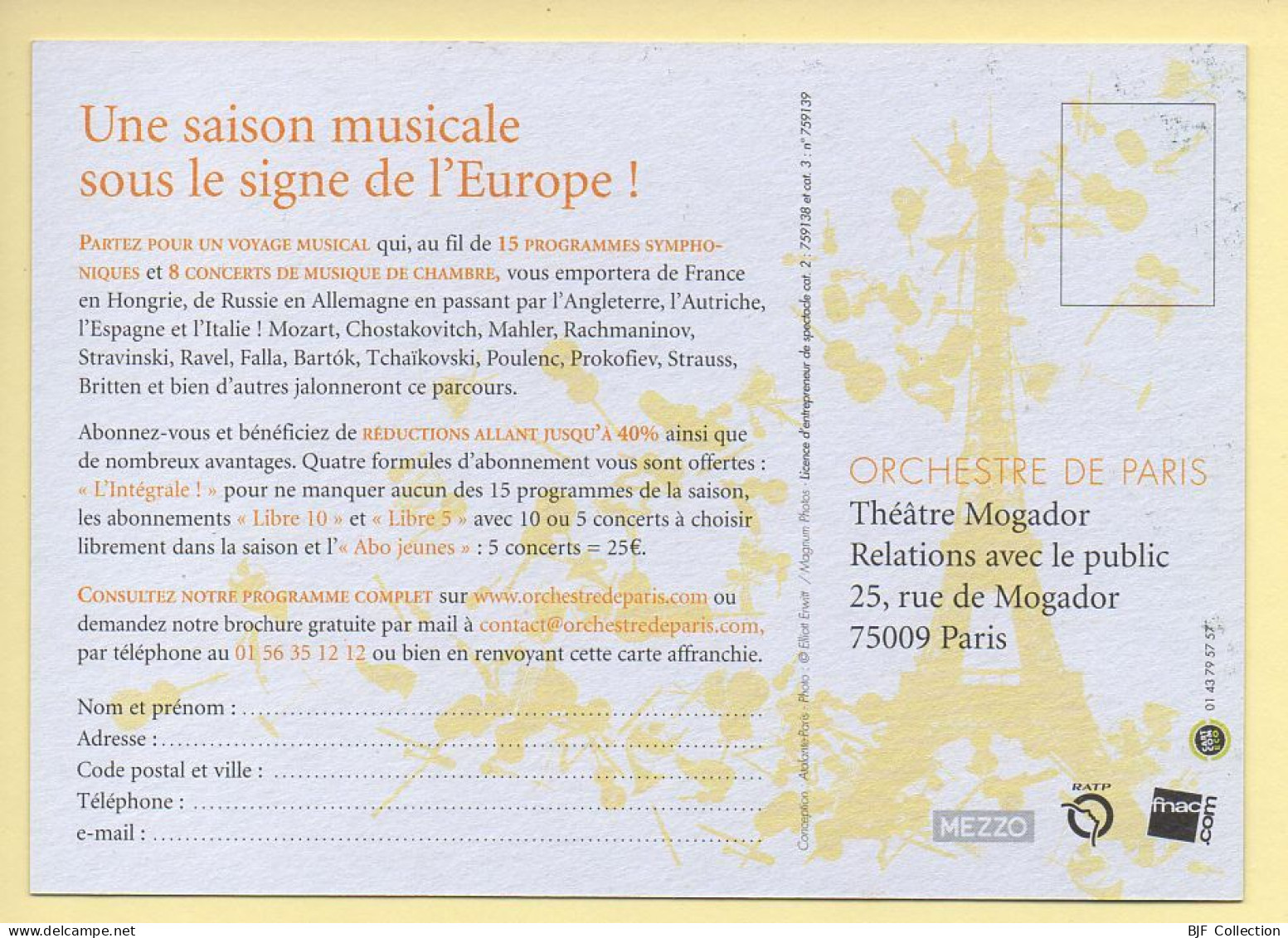 Orchestre De Paris / Saison 2005-2006 / Musique Et Musiciens - Music And Musicians