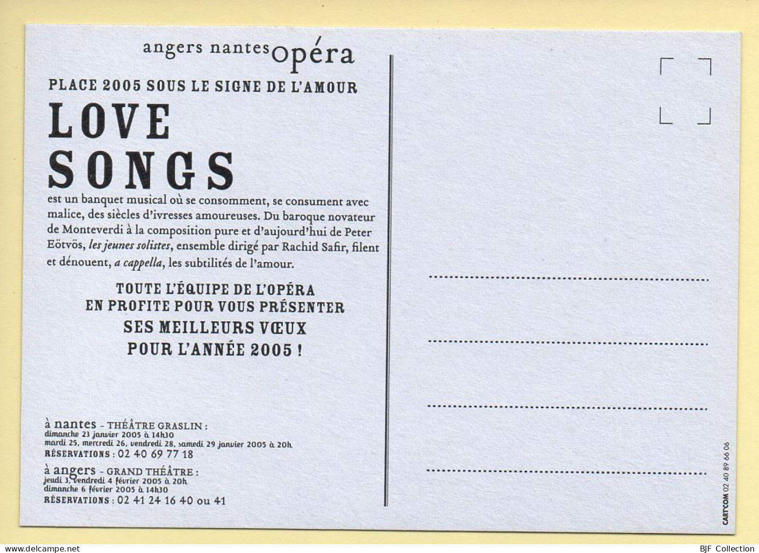 LOVE SONGS Banquet Musical / Nantes Angers / 2005 / Musique Et Musiciens - Music And Musicians