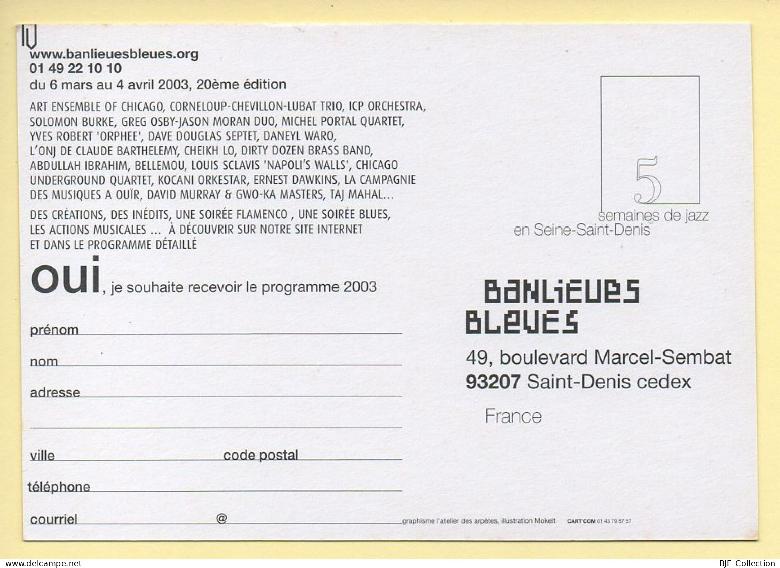 BANLIEUES BLEUES / 20ème édition / 2003 / Musique Et Musiciens - Musik Und Musikanten